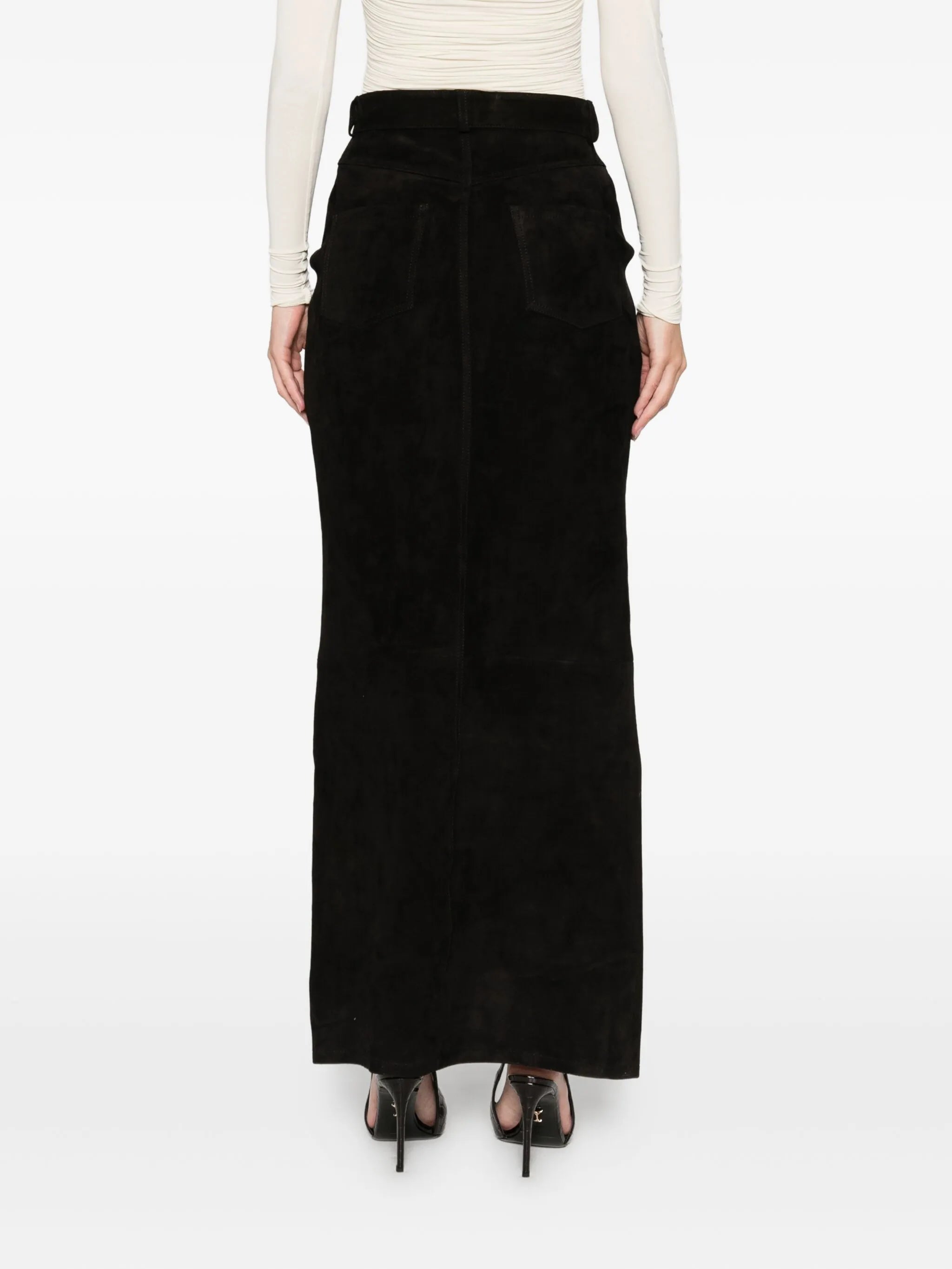 Chicago suede maxi skirt