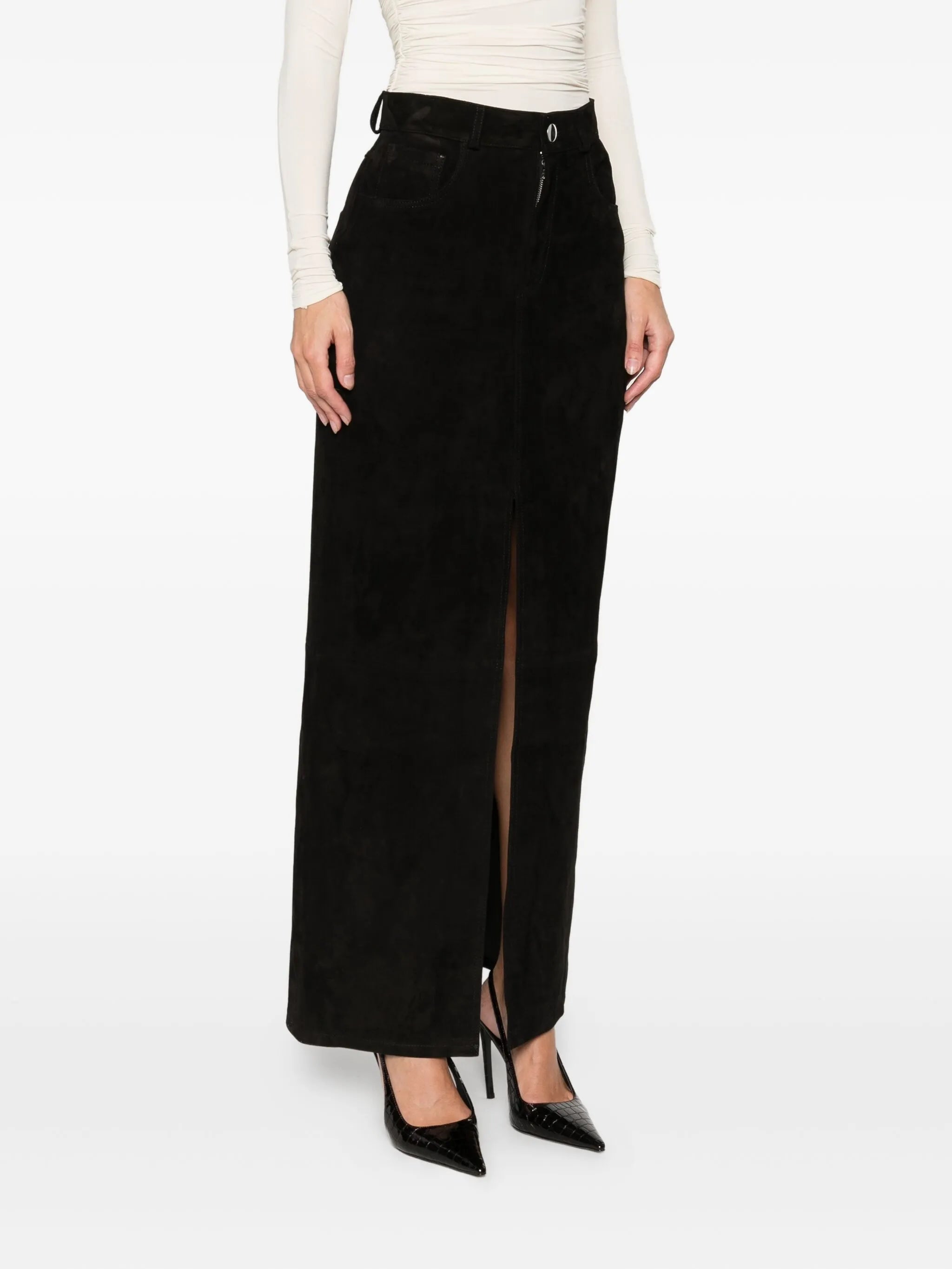 Chicago suede maxi skirt