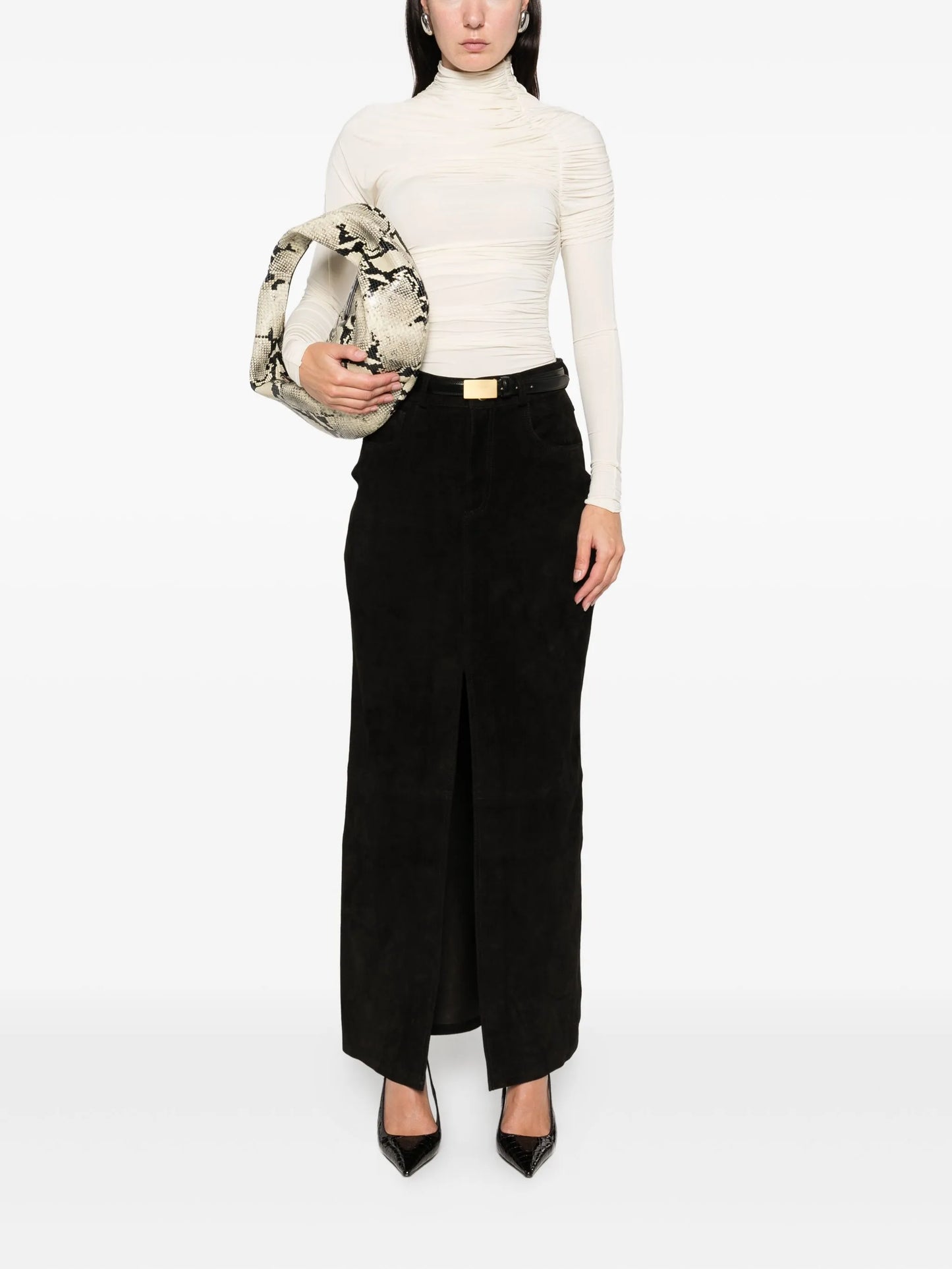 Chicago suede maxi skirt