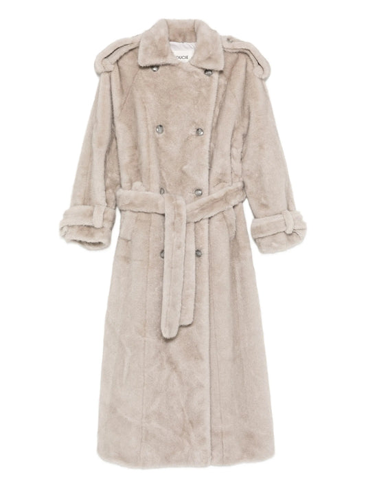 Thalia double-breasted faux fur coat