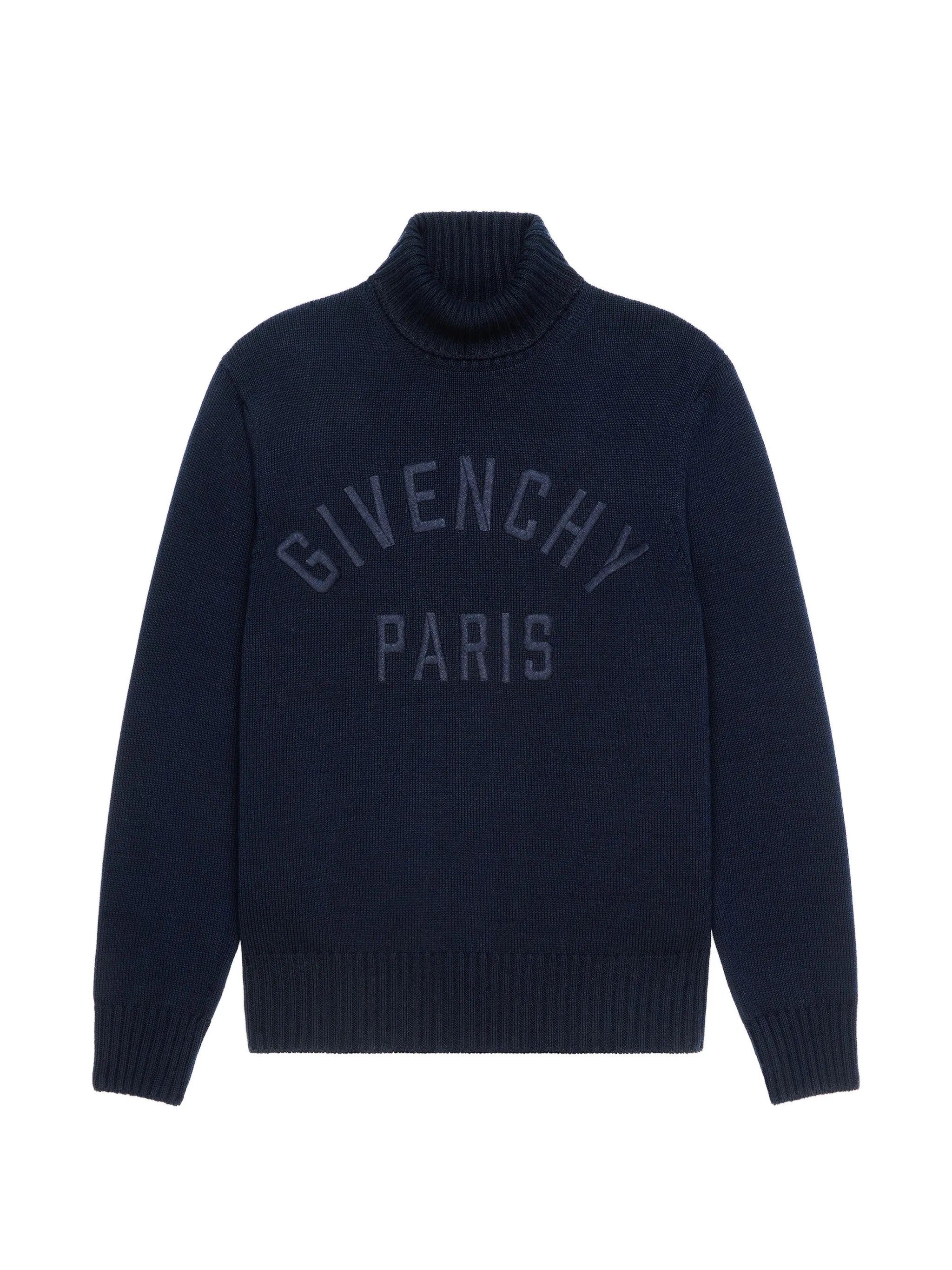 turtleneck sweater in cotton with logo embroidery