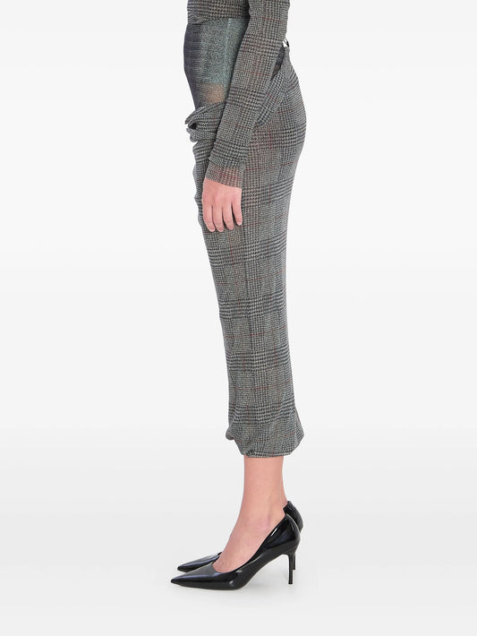 Body Shadow checked midi skirt