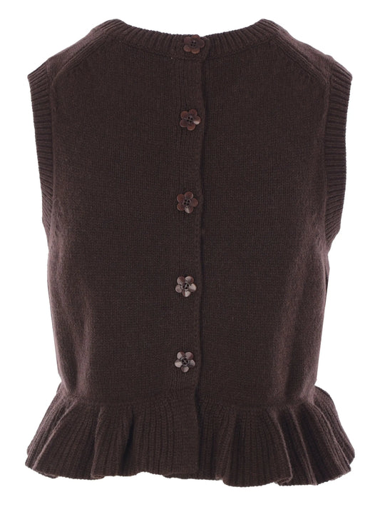 sleeveless cashmere-blend cardigan