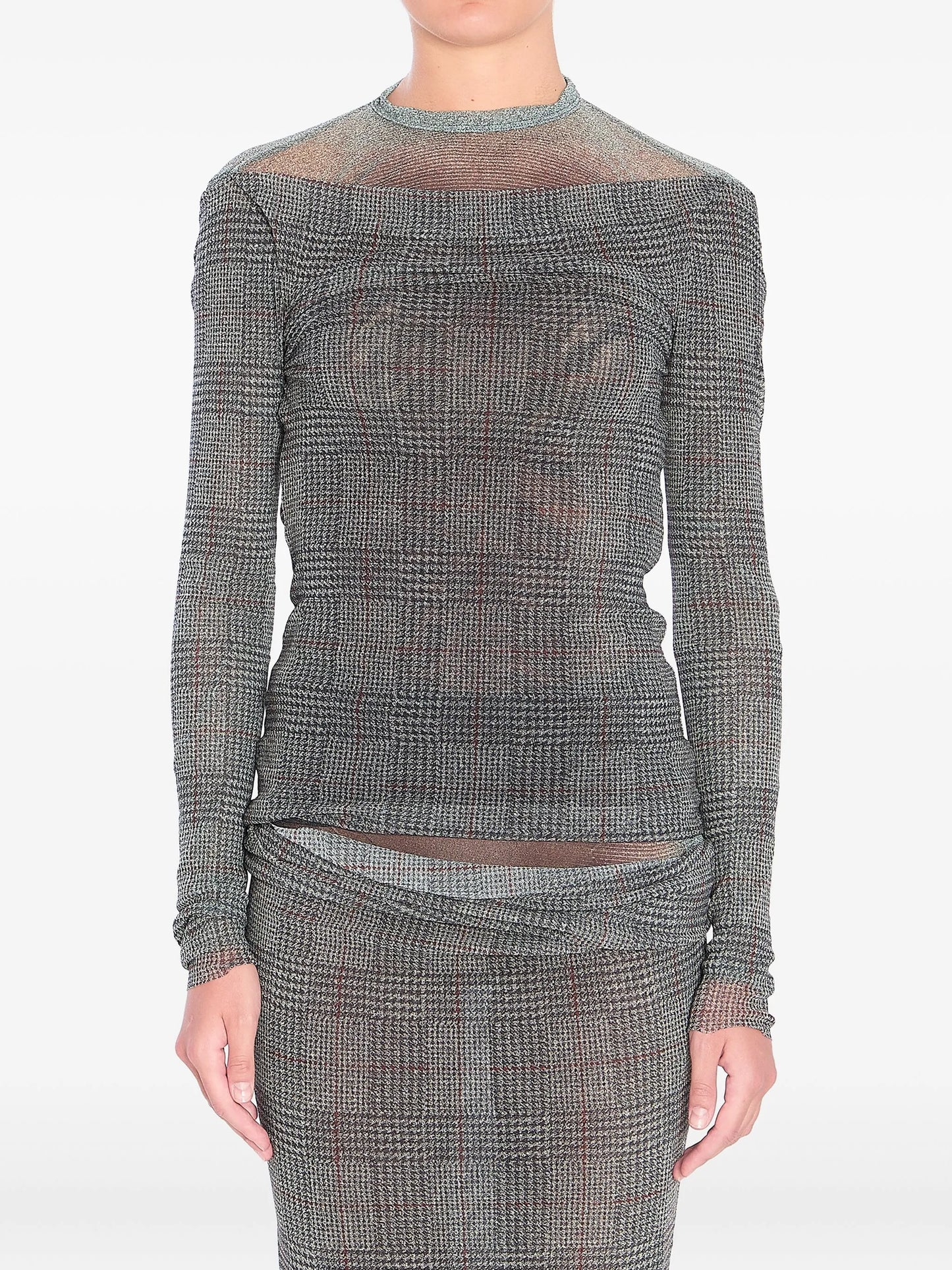 checked mesh top