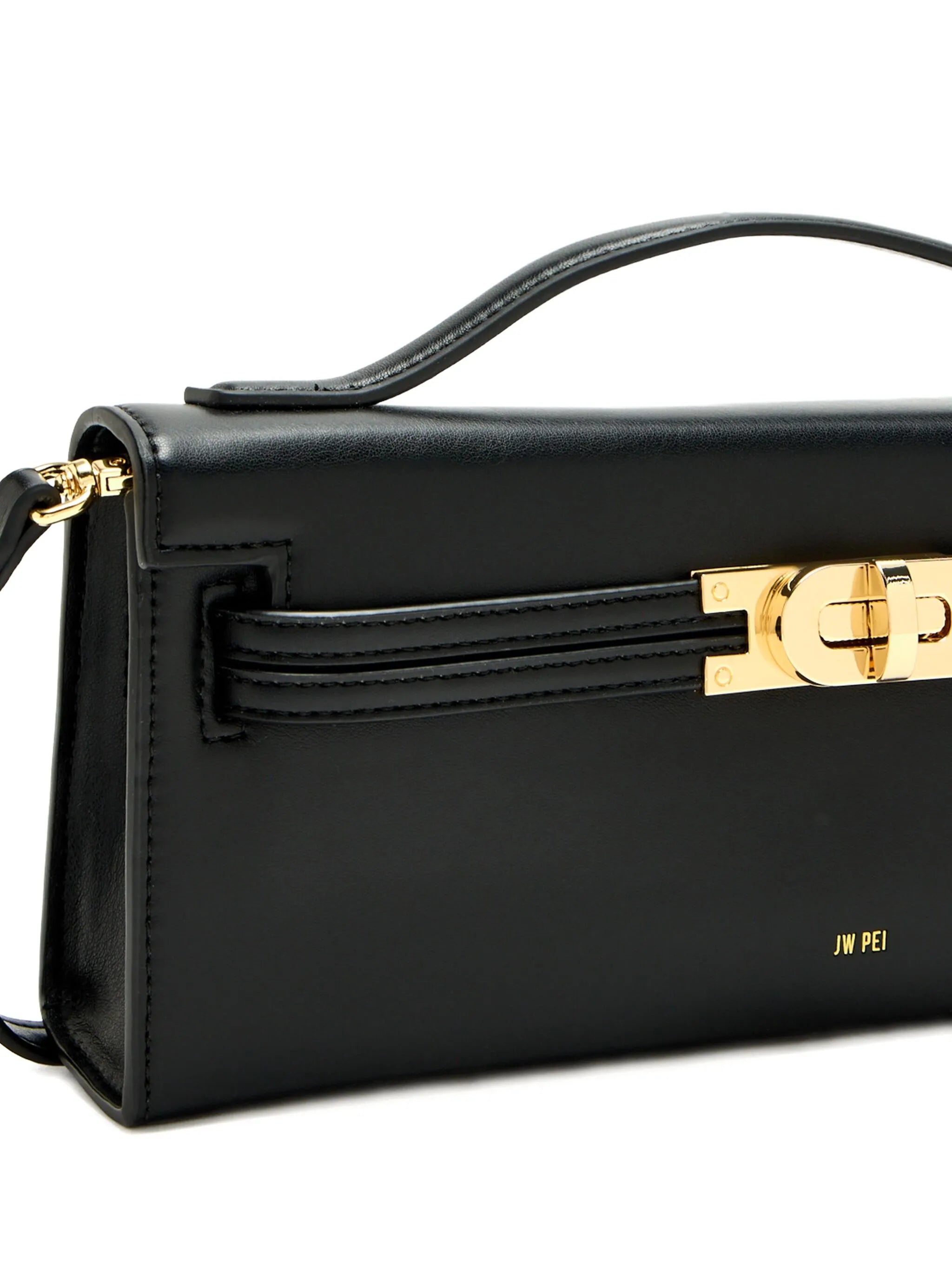 top-handle clasp-lock cross body bag