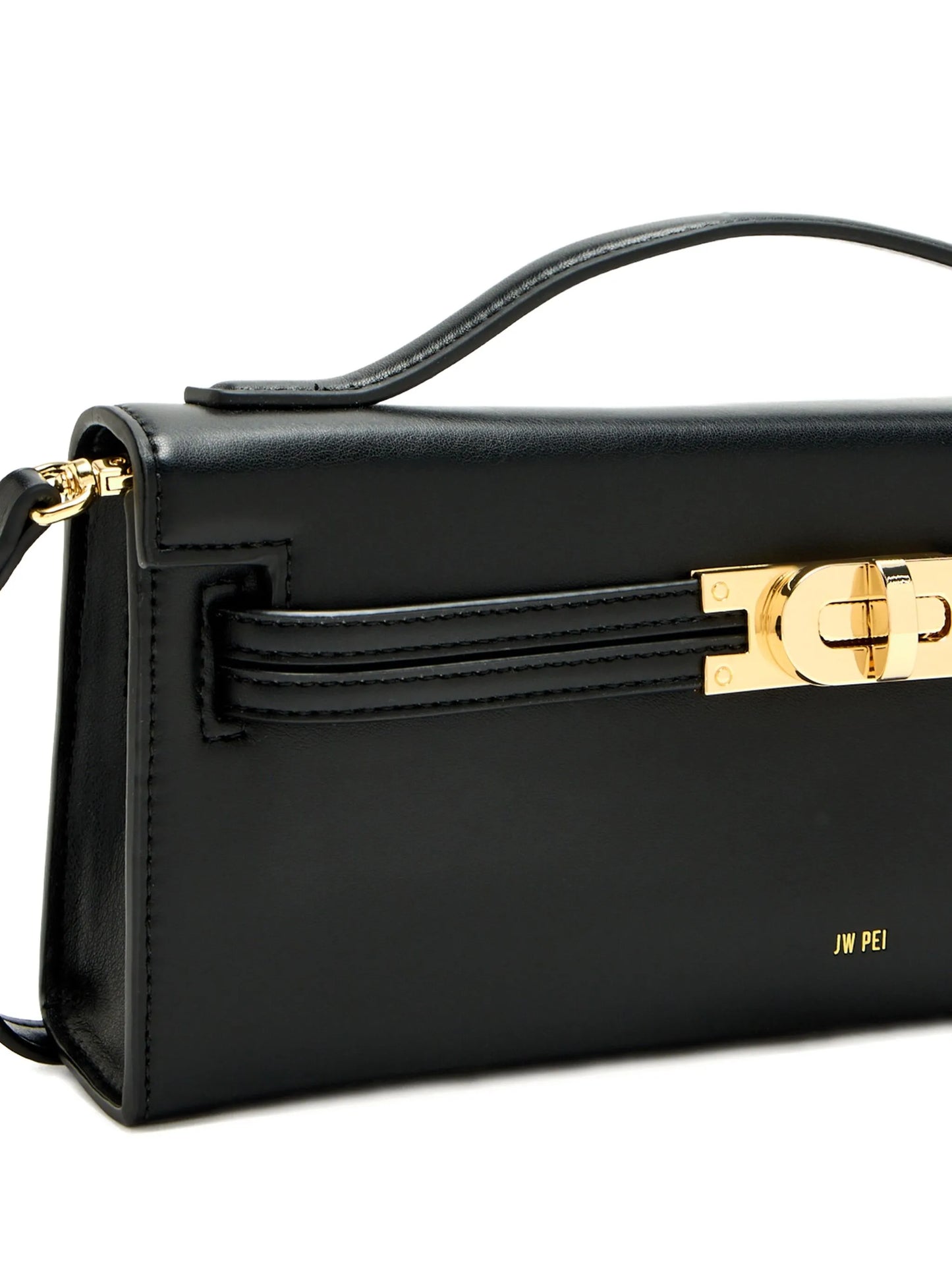 top-handle clasp-lock cross body bag
