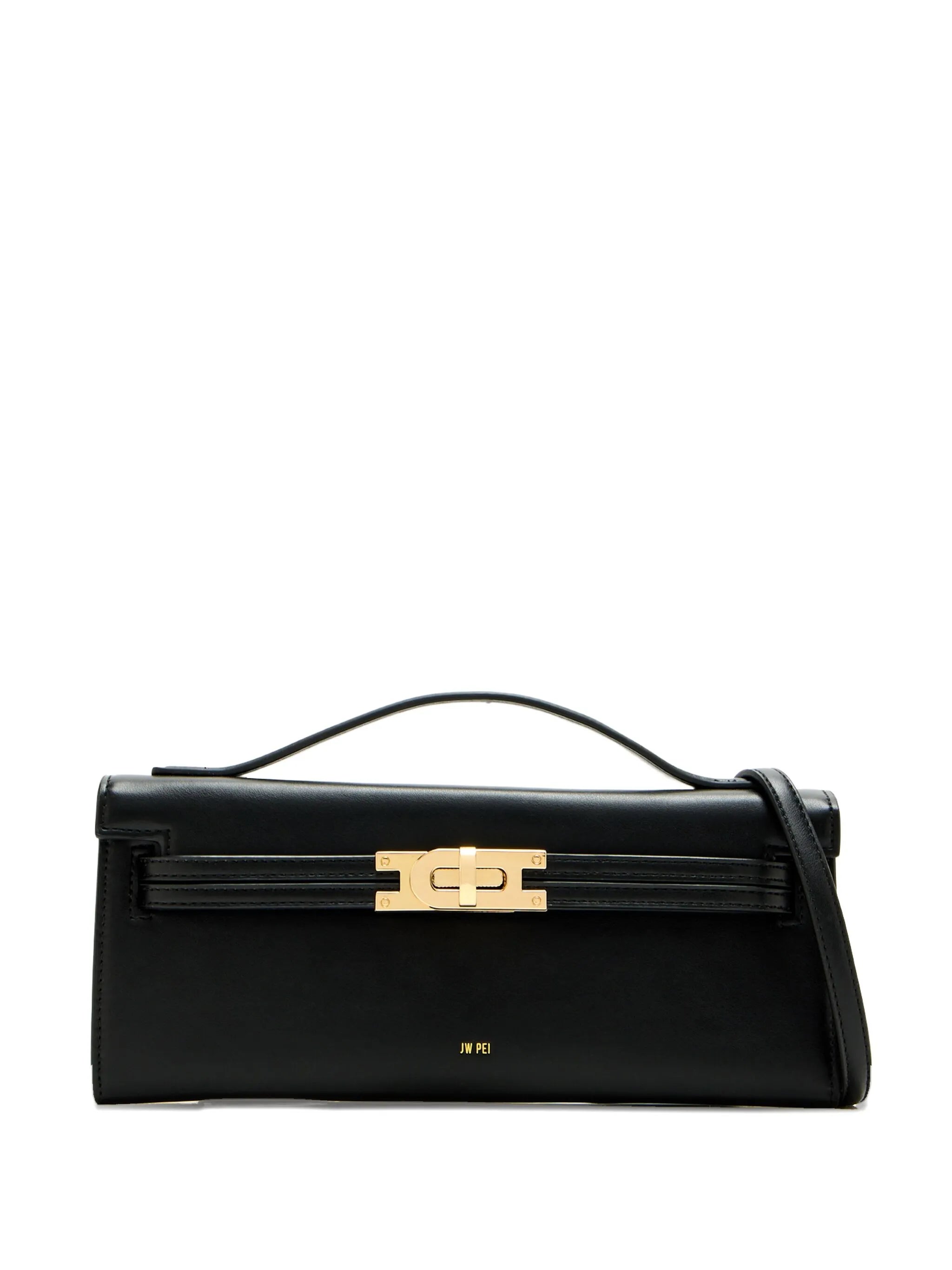 top-handle clasp-lock cross body bag
