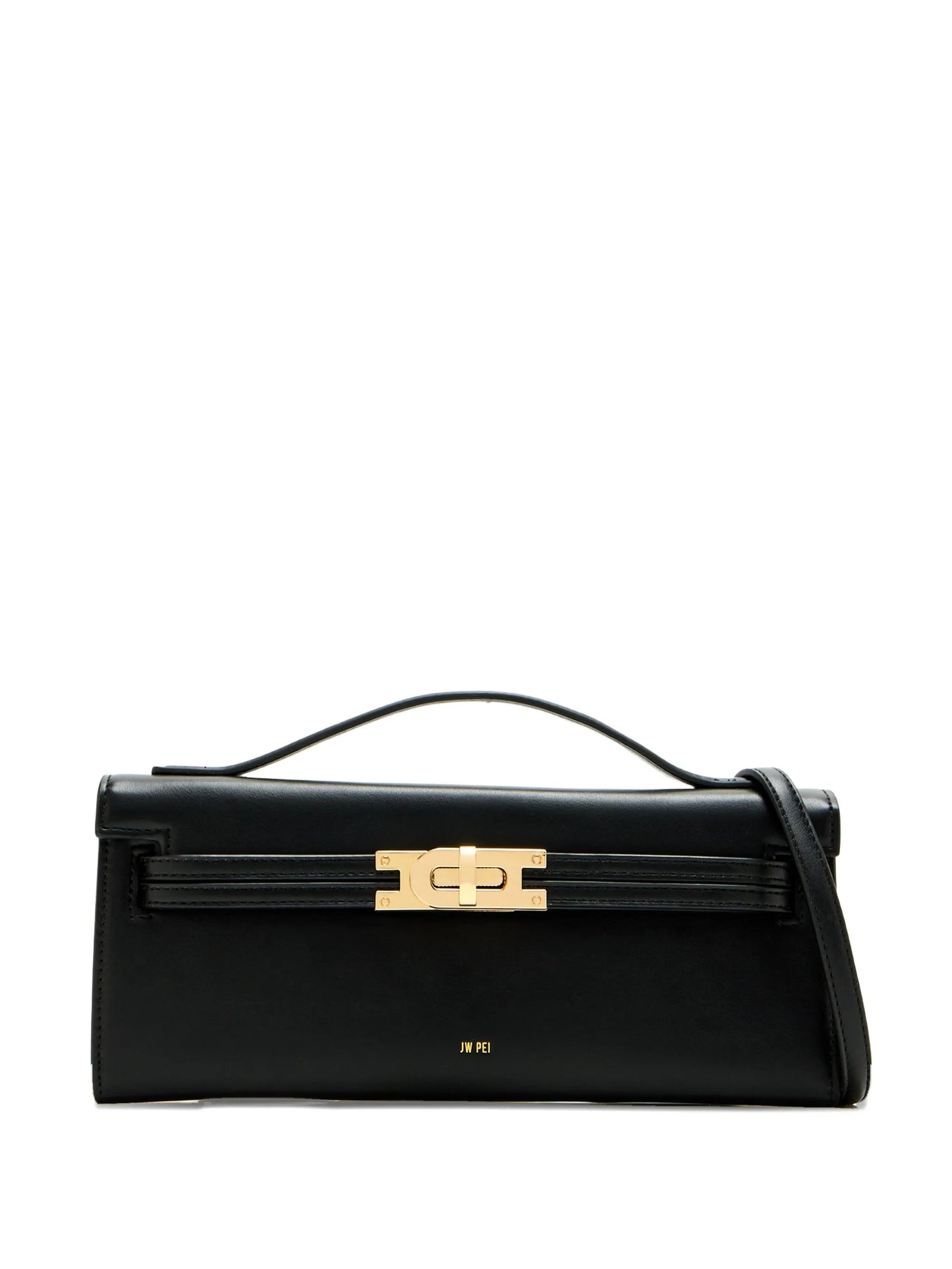 top-handle clasp-lock cross body bag