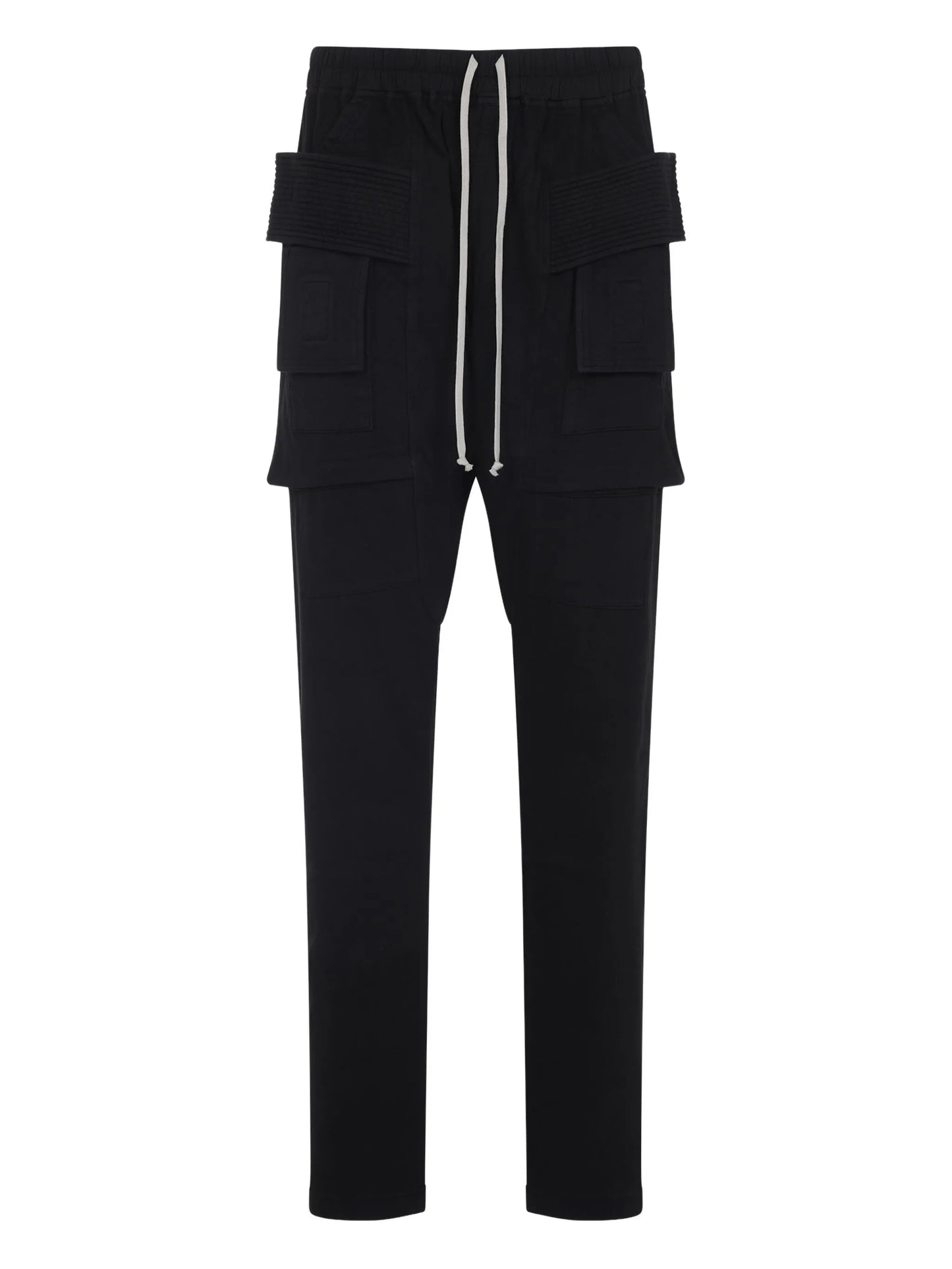 drawstring-waist cargo track pants