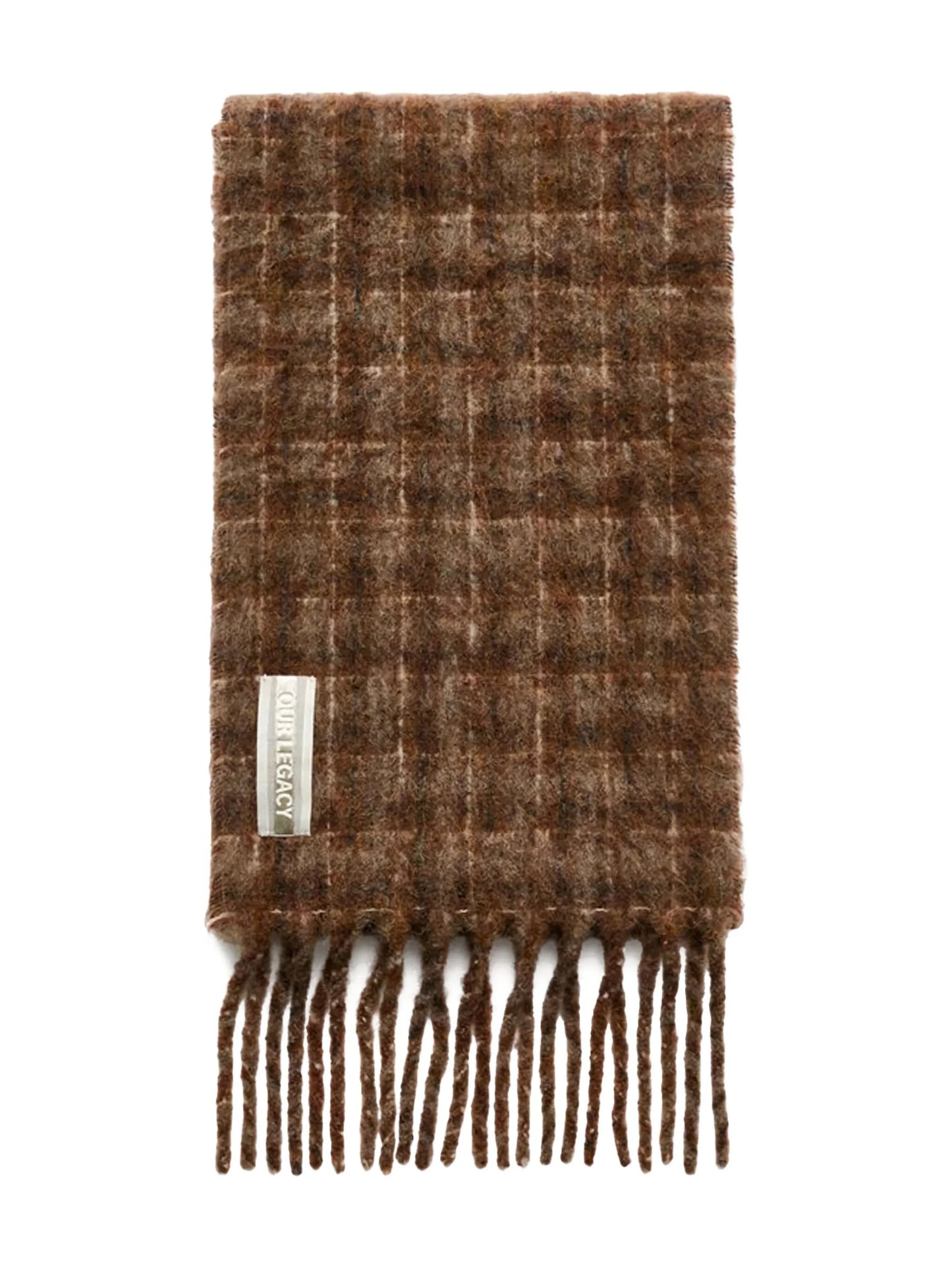 checked fringed scarf