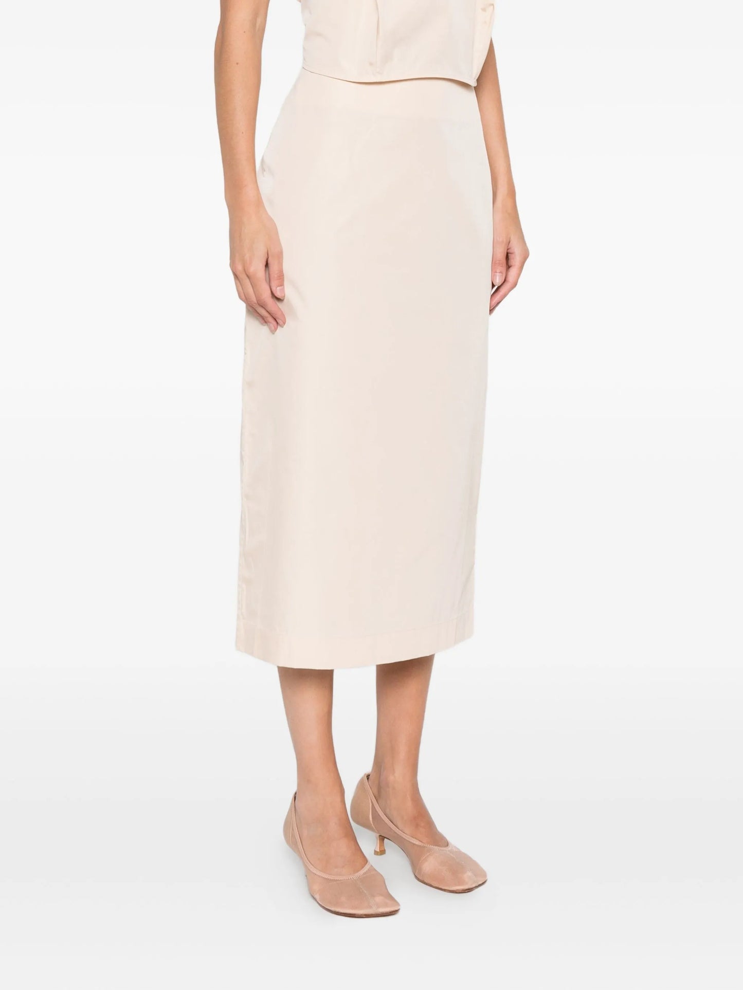 rear-slit midi skirt