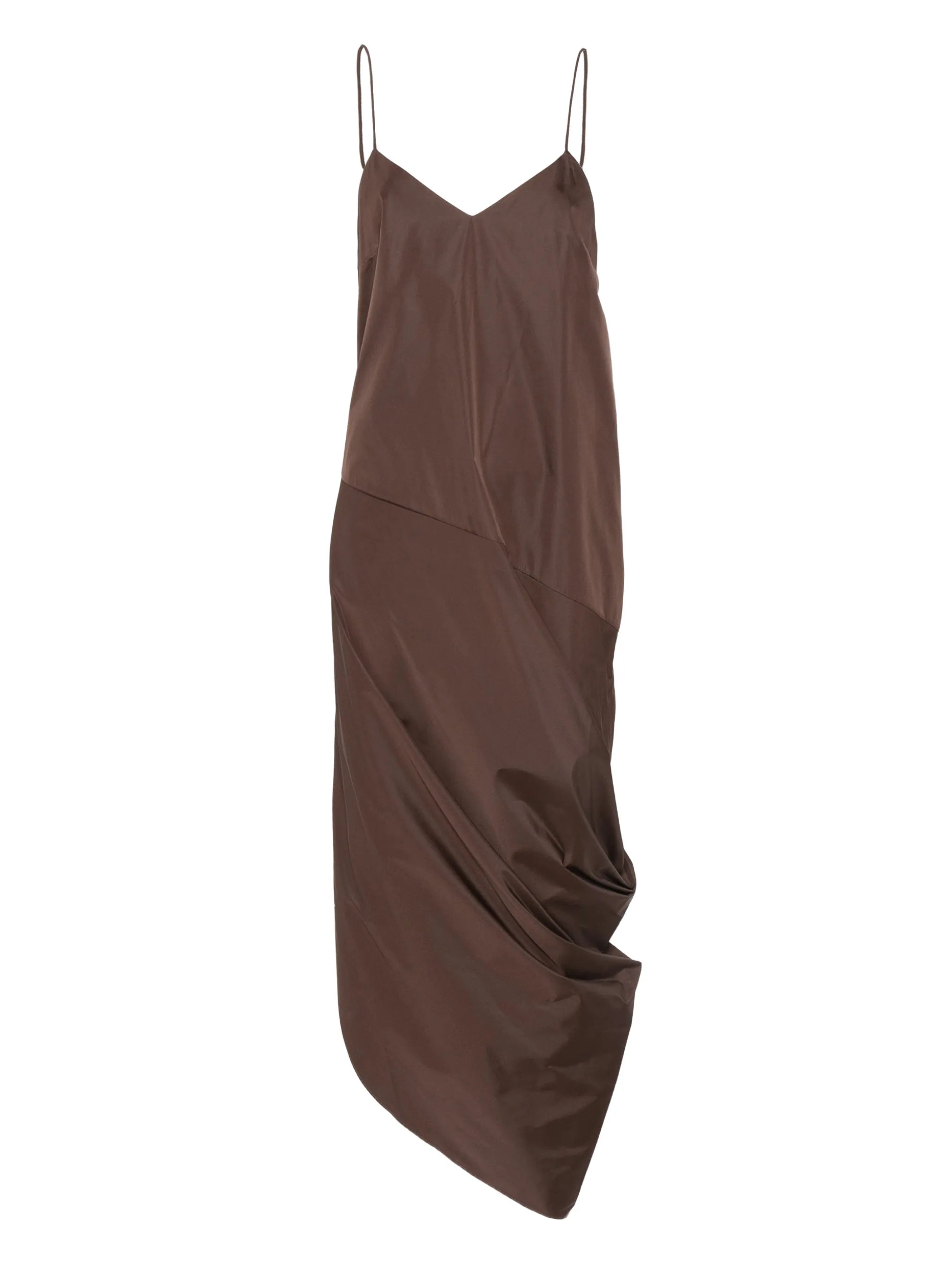 paper-taffeta drape-detail midi dress