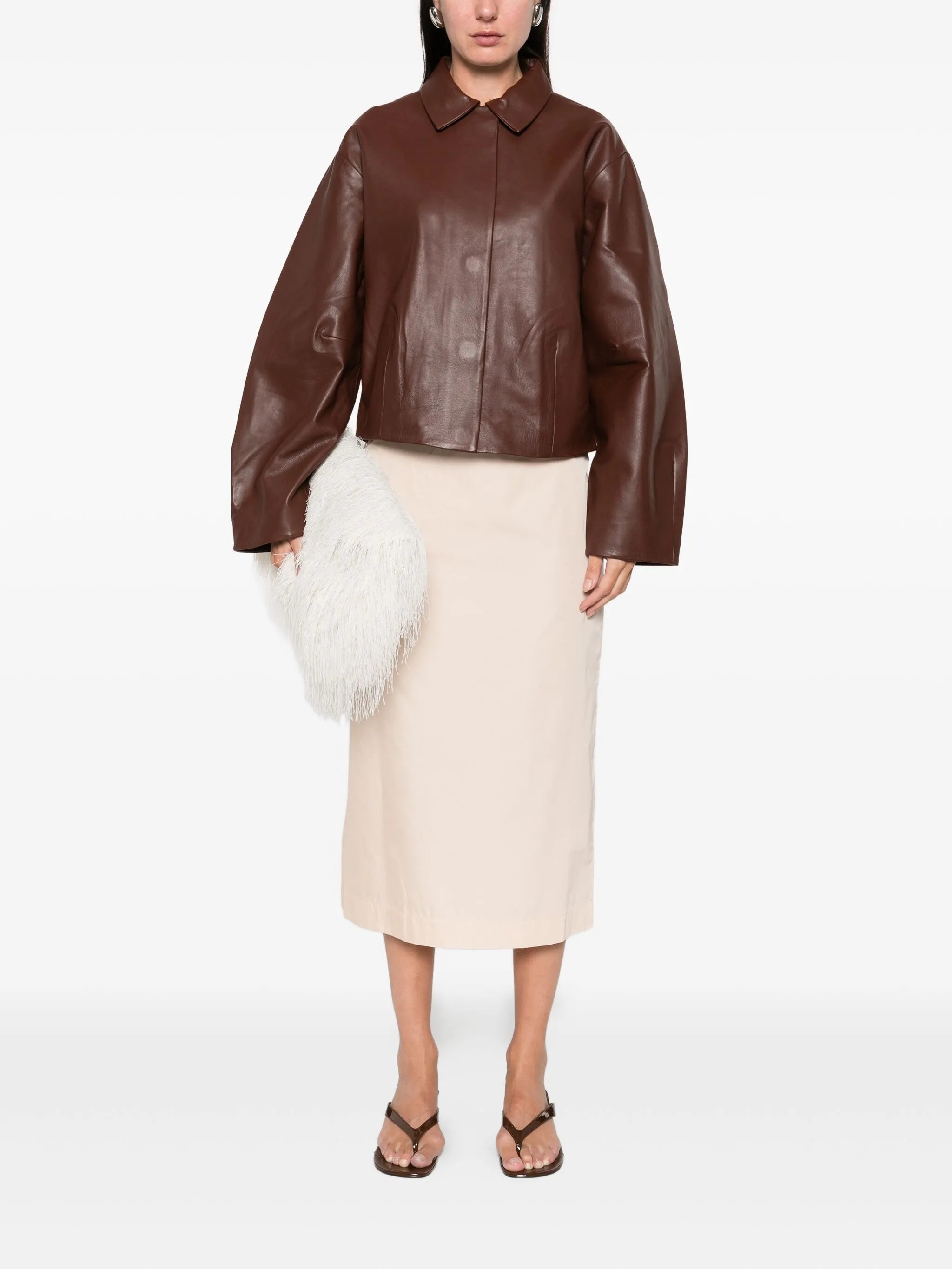 Cocoon leather jacket