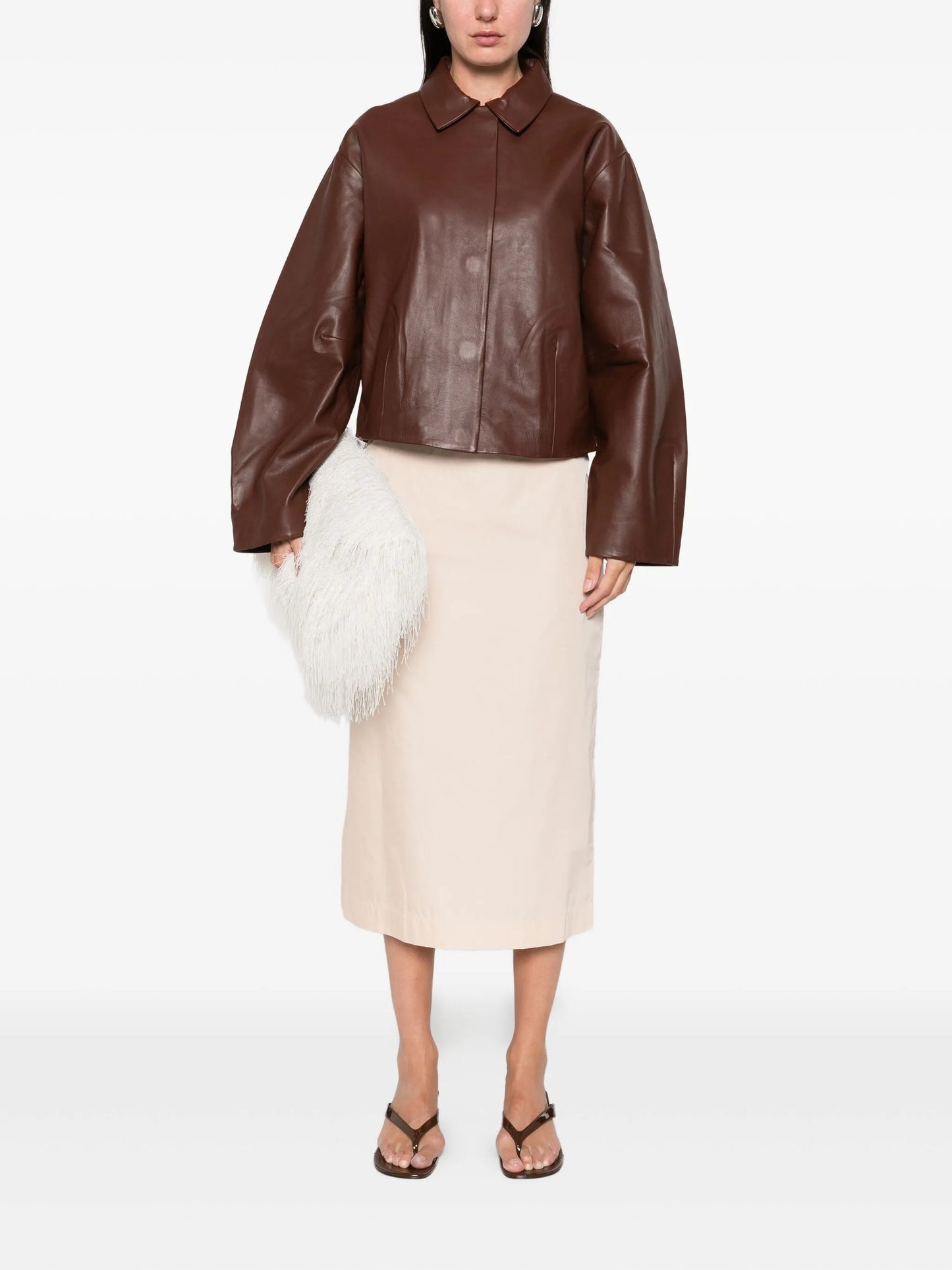 Cocoon leather jacket