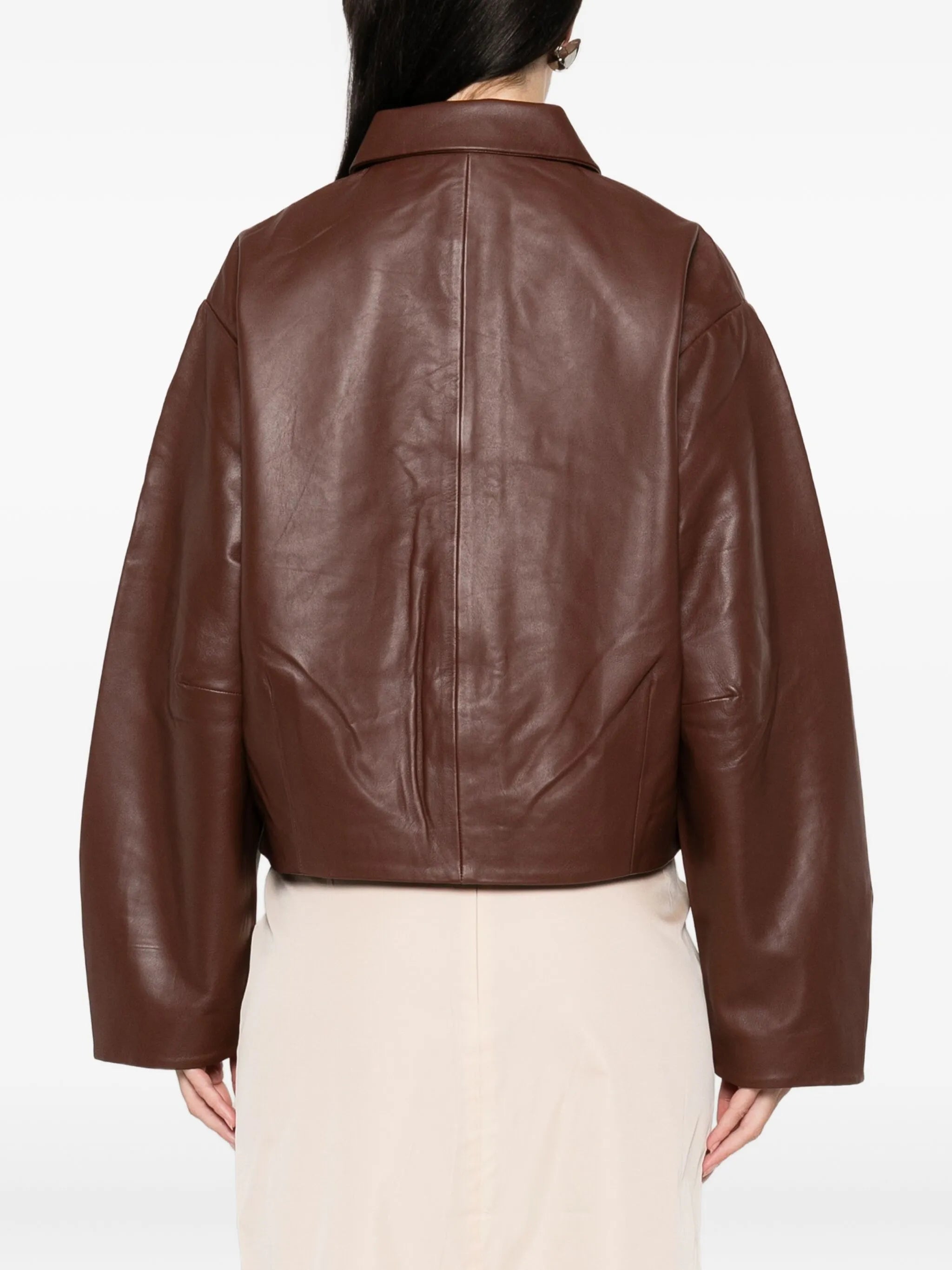 Cocoon leather jacket