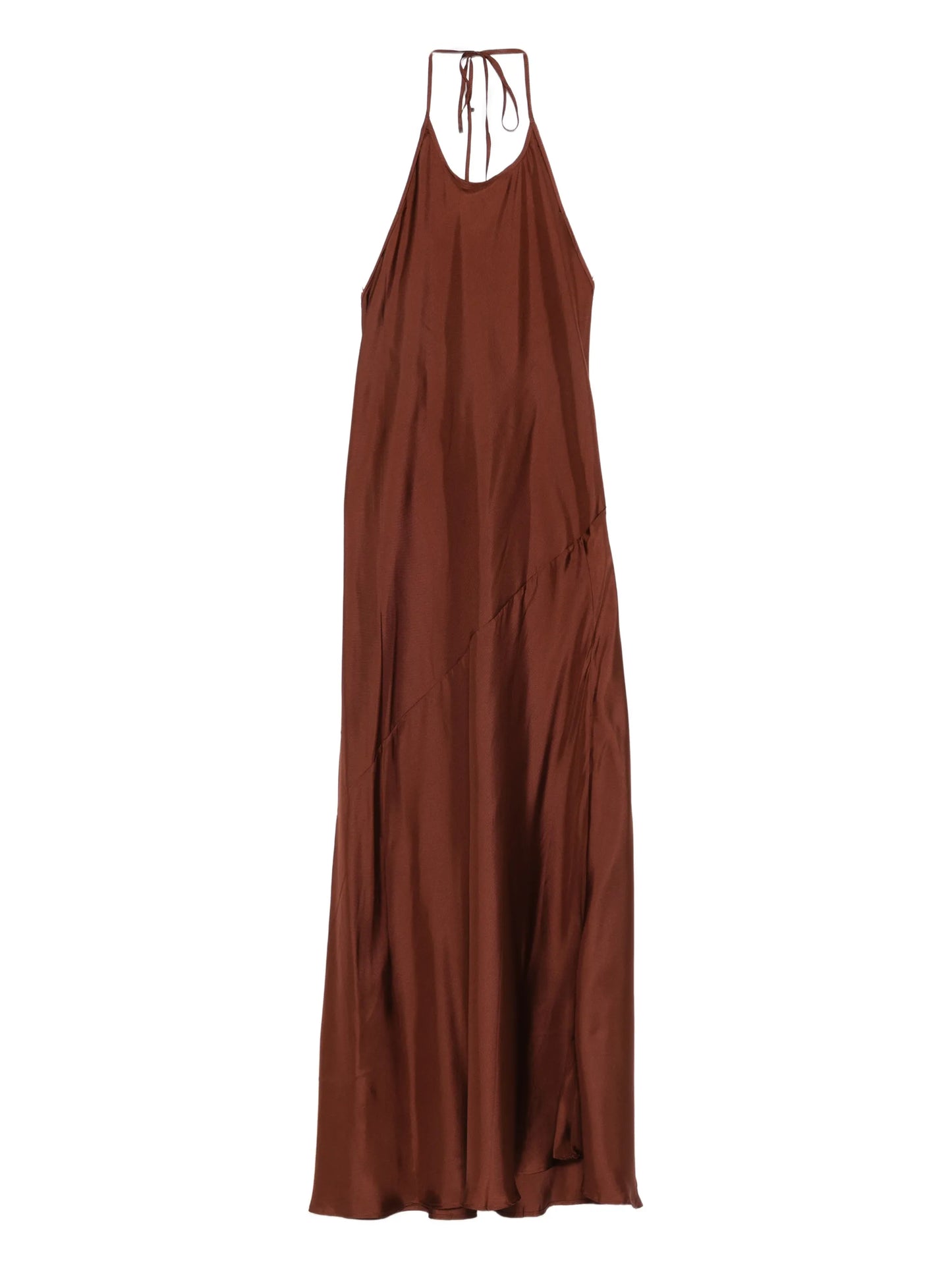 halterneck twill maxi dress