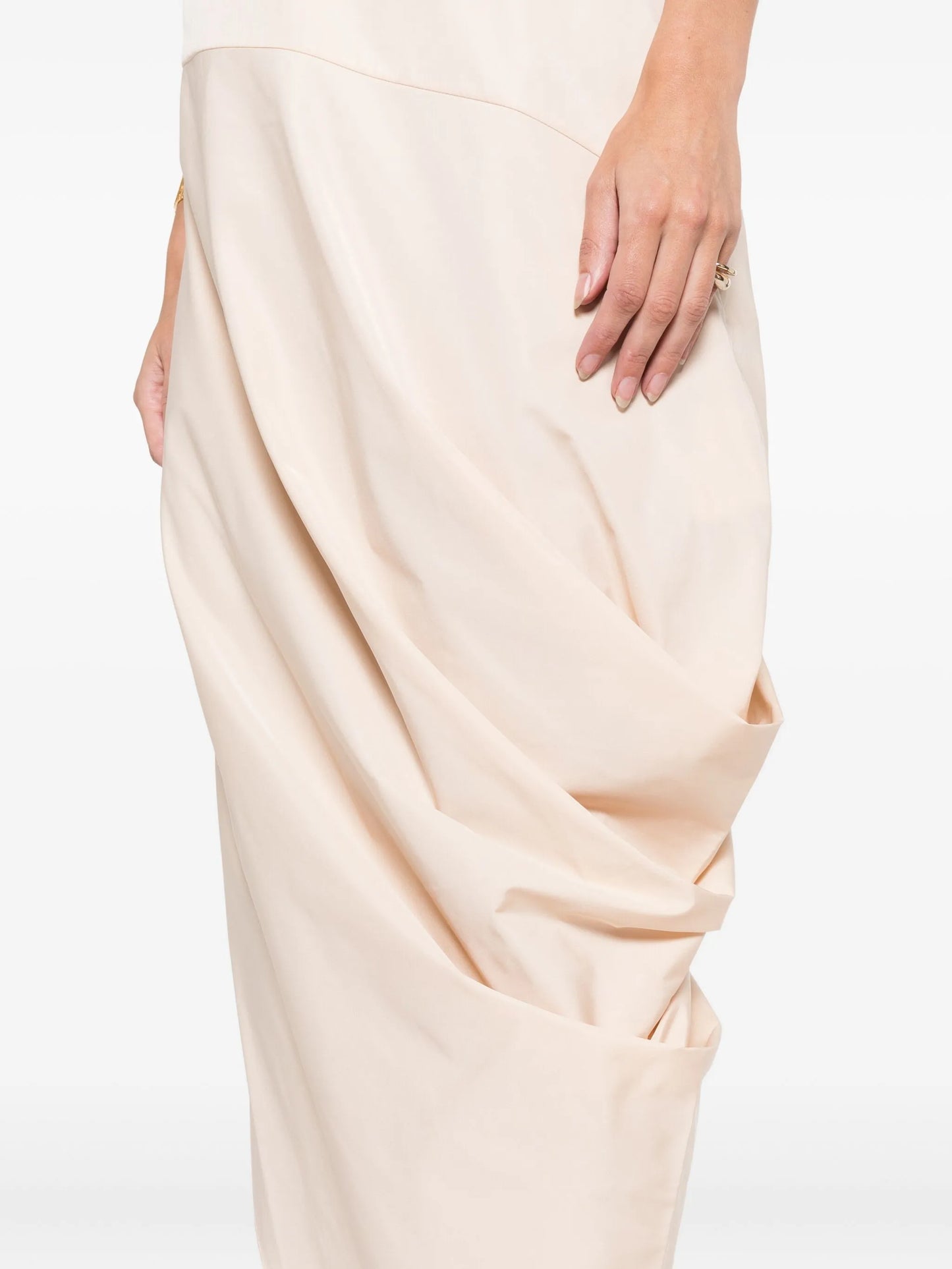 drape-detail midi dress