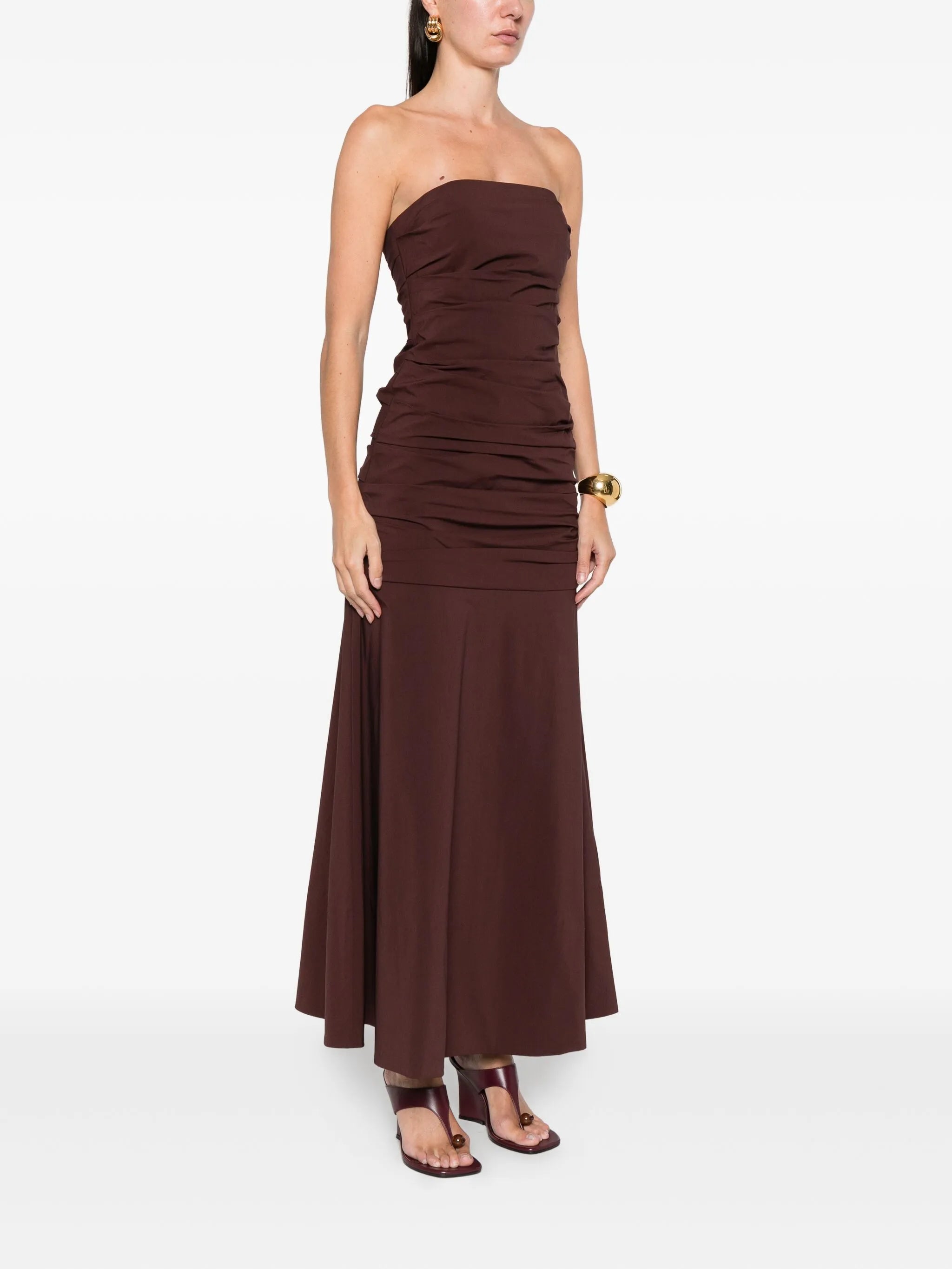 strapless maxi dress