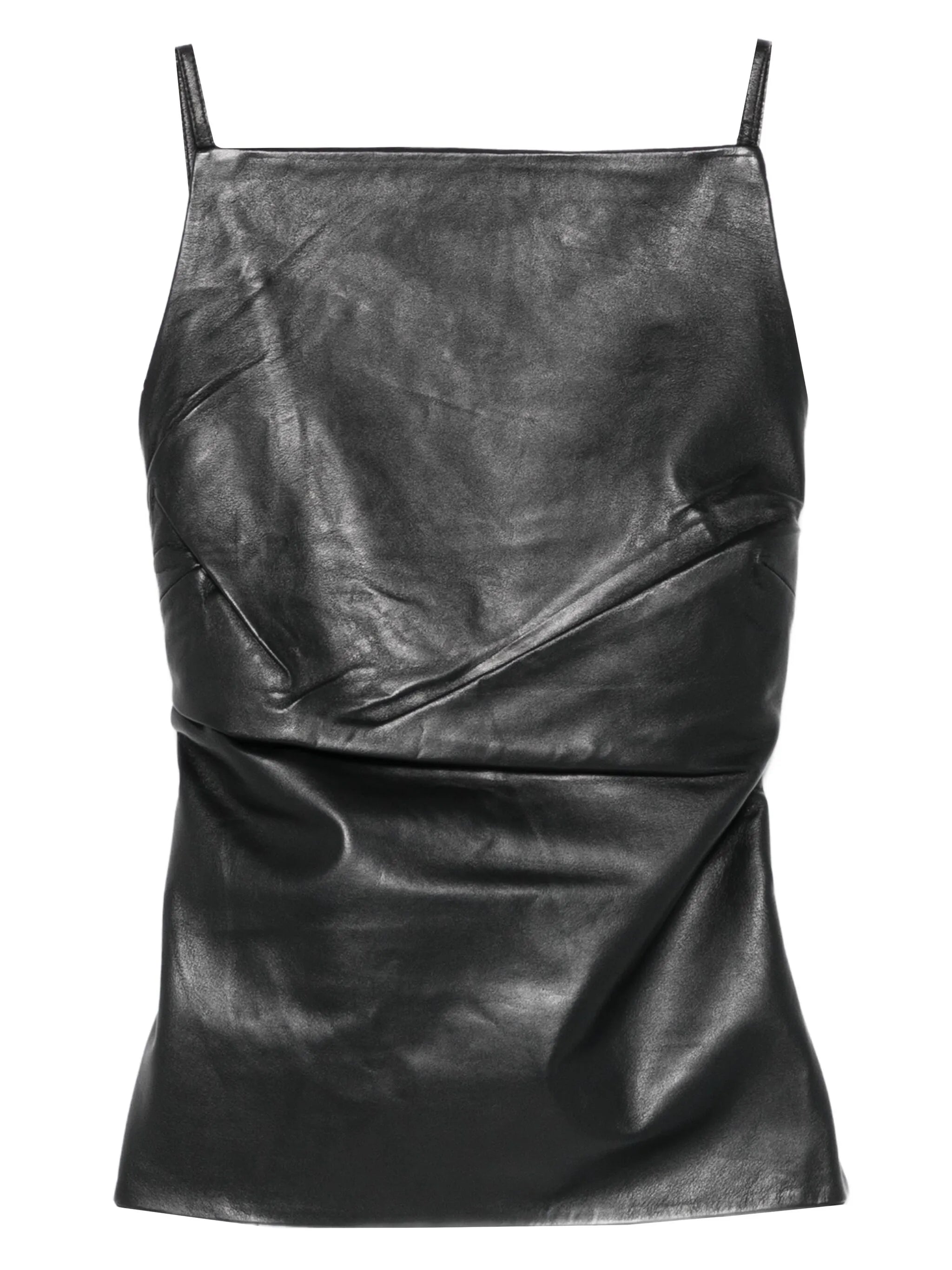 square-neck leather top