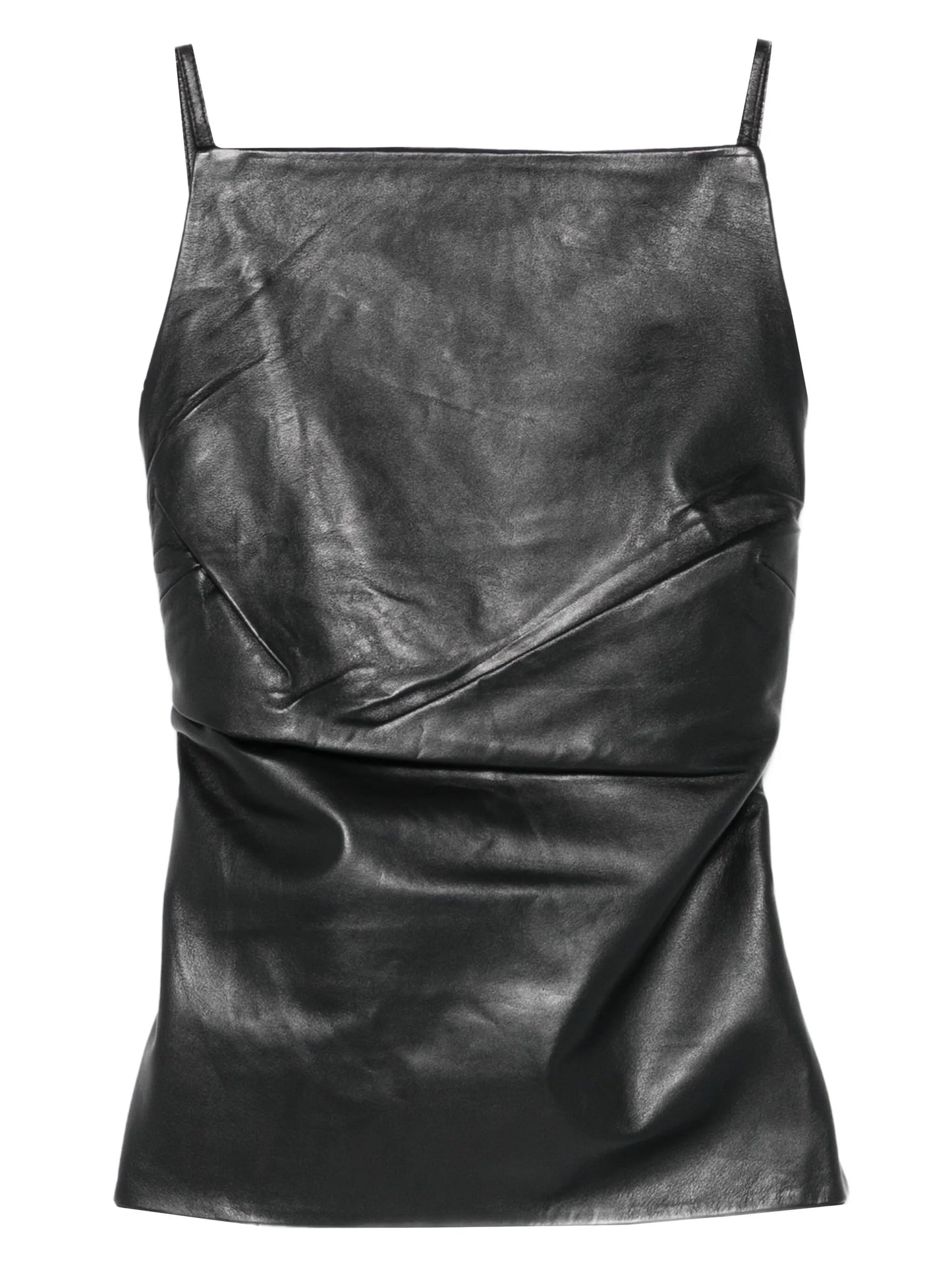 square-neck leather top