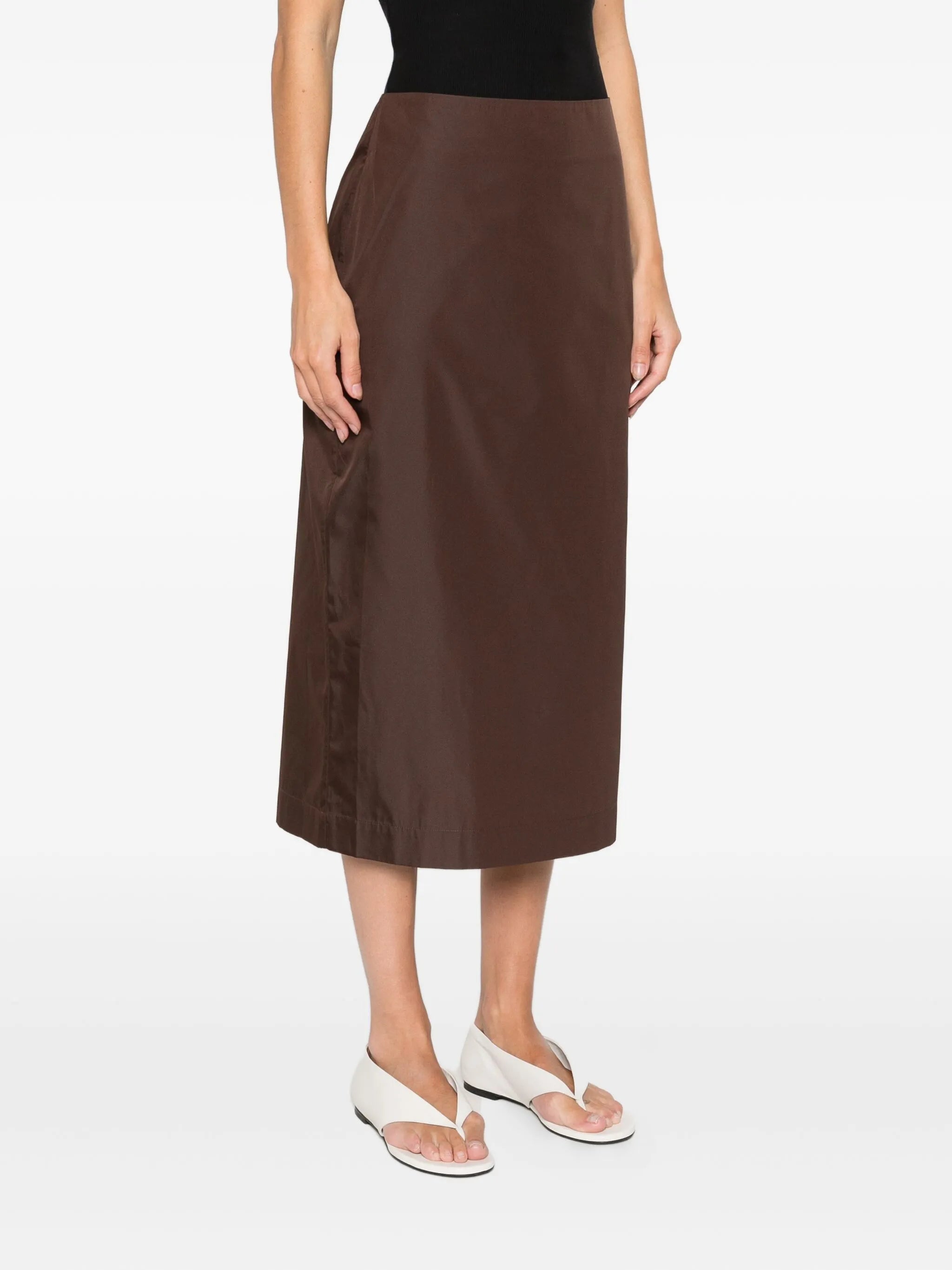 rear-slit midi skirt