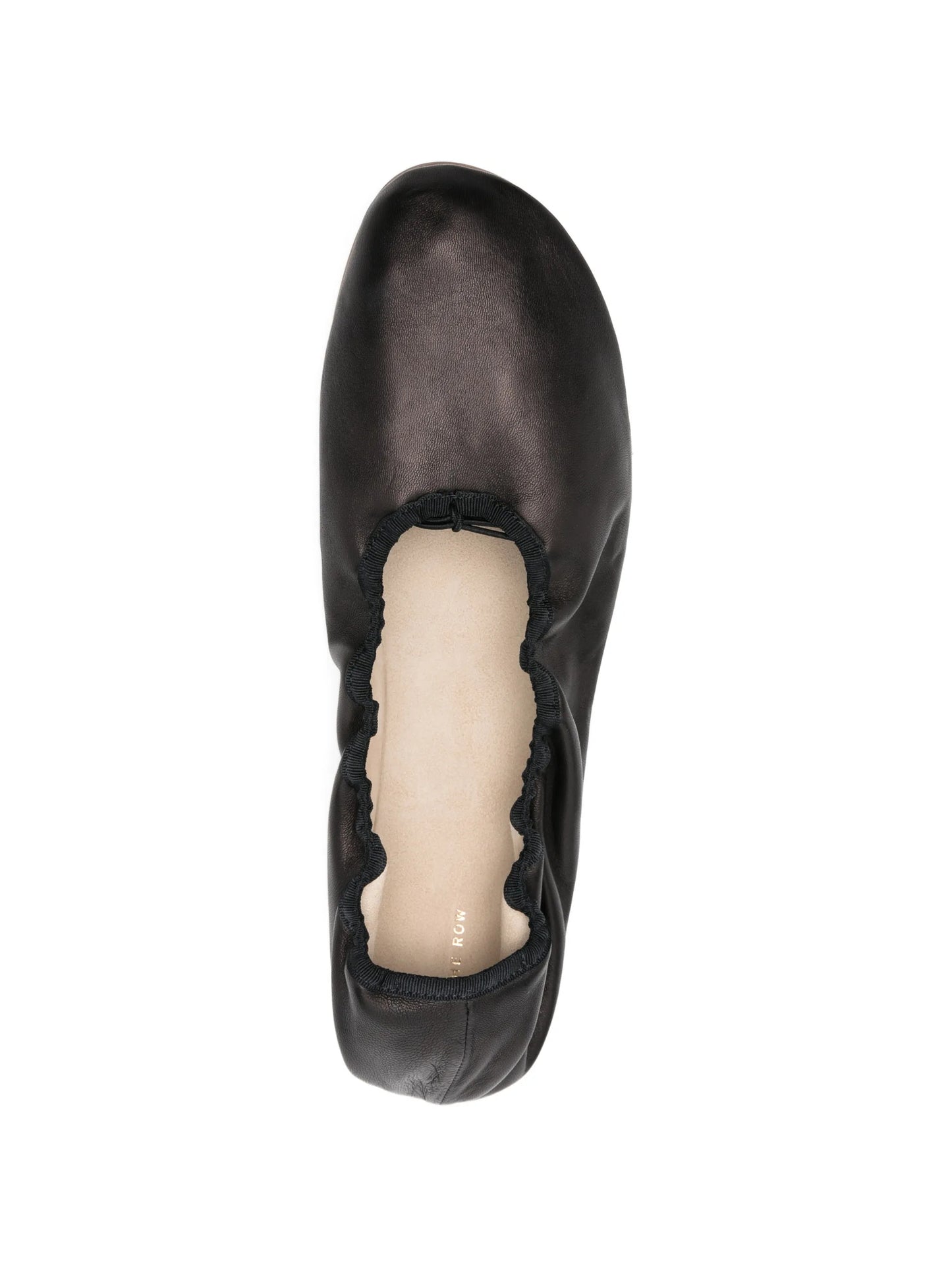 gathered leather ballet flats