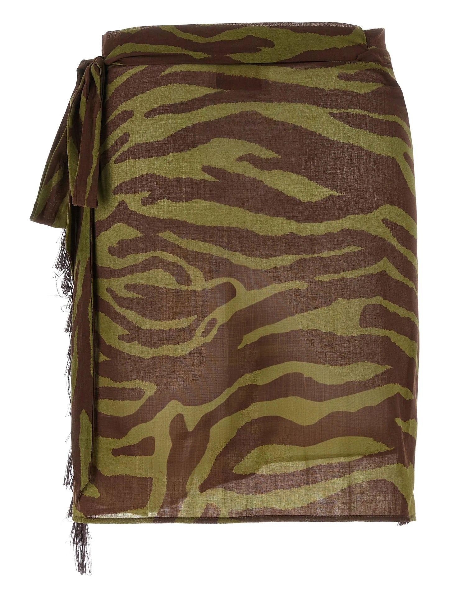 zebra print fringed sarong beach cover-up
