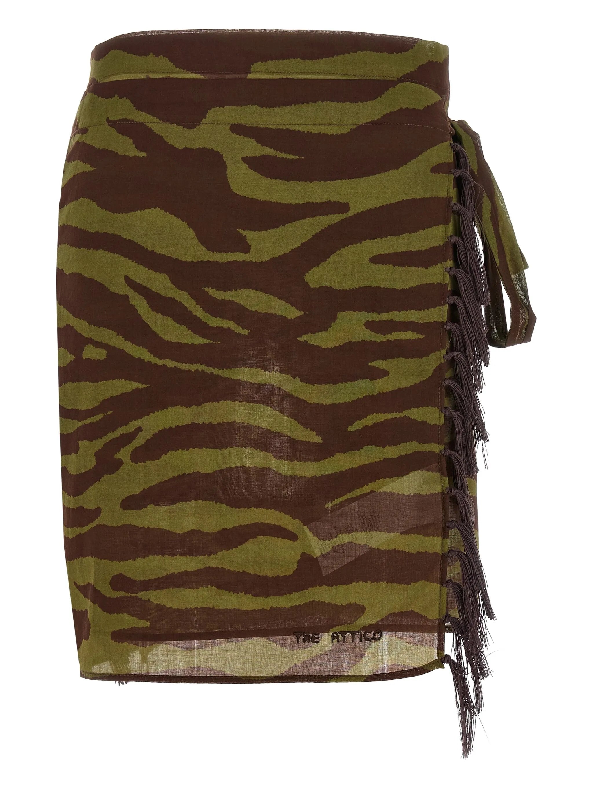 zebra print fringed sarong beach cover-up