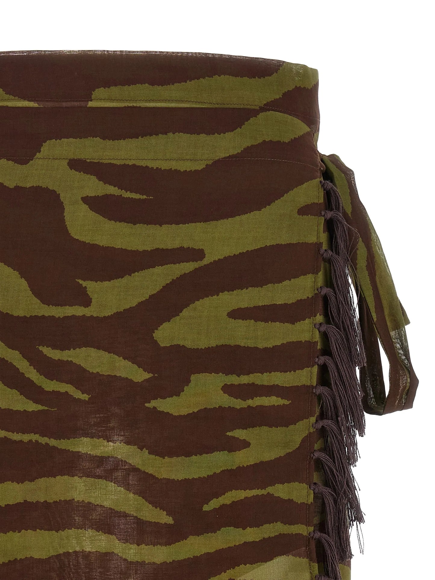 zebra print fringed sarong beach cover-up