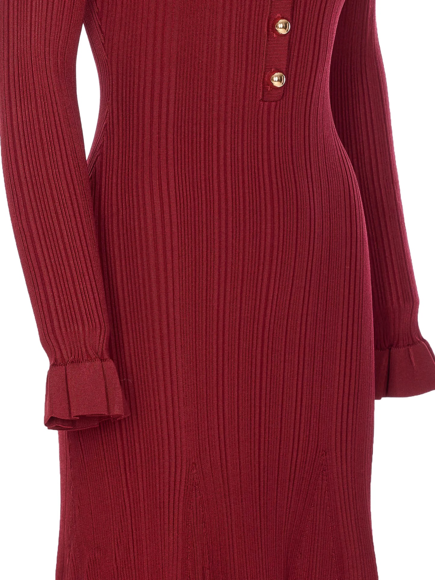 ribbed button-front dress