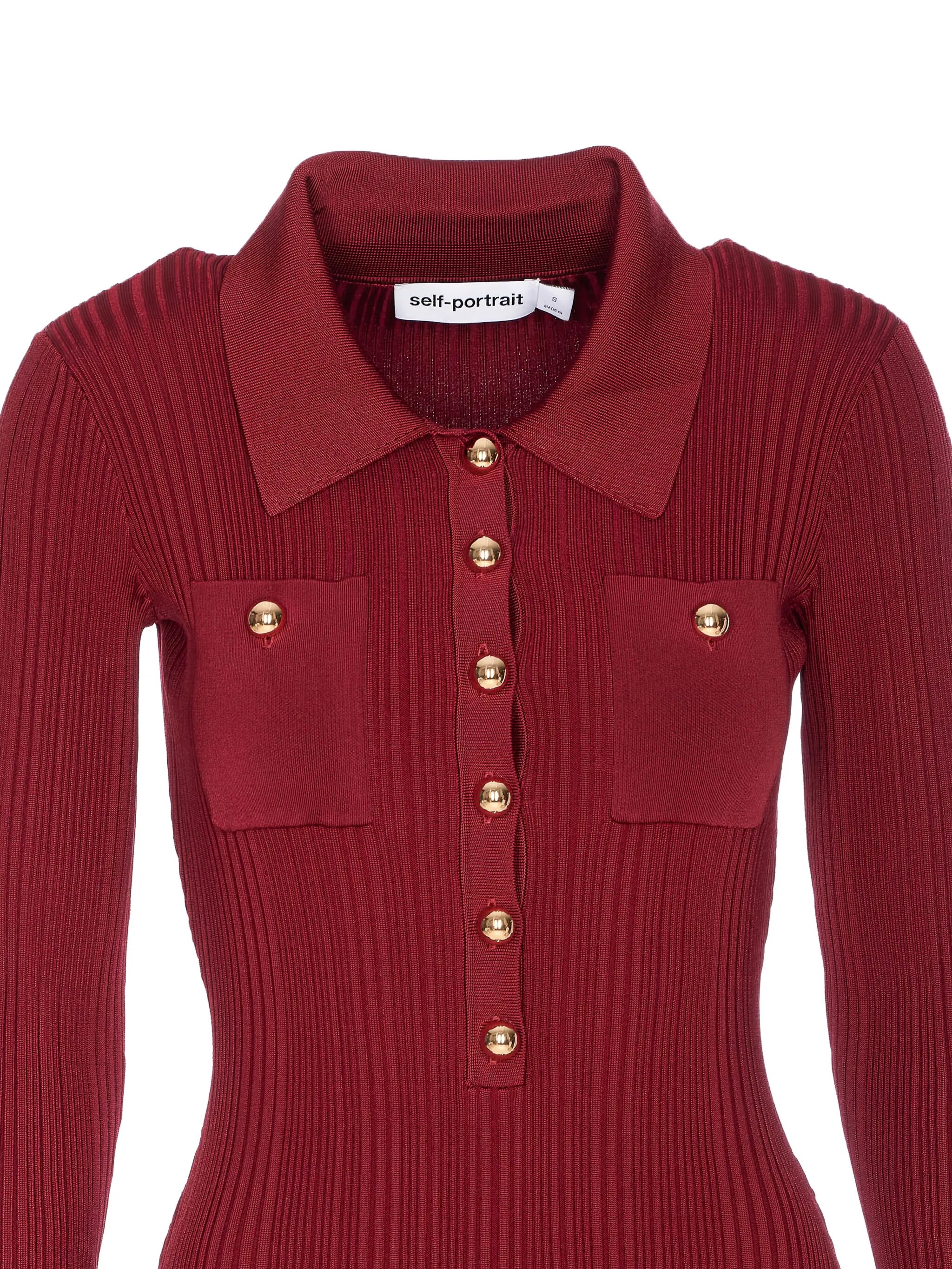 ribbed button-front dress