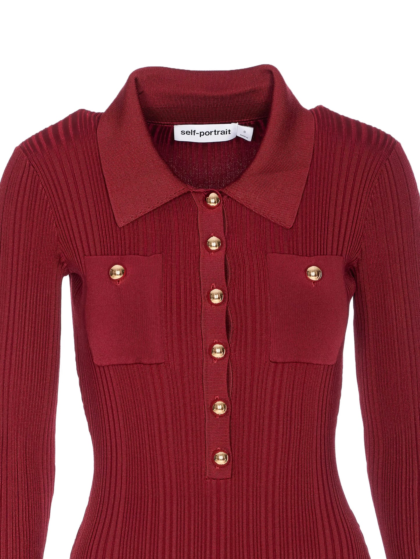 ribbed button-front dress