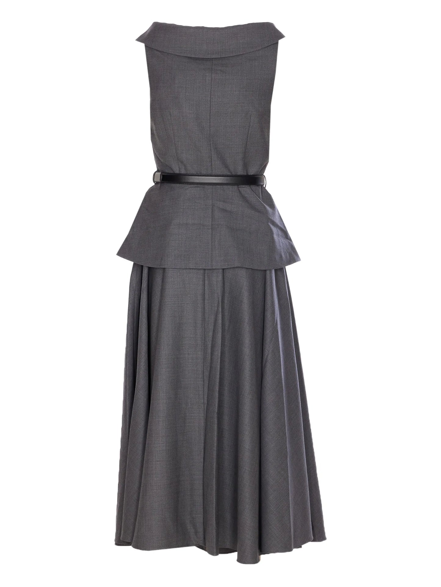 double-breasted belted dress