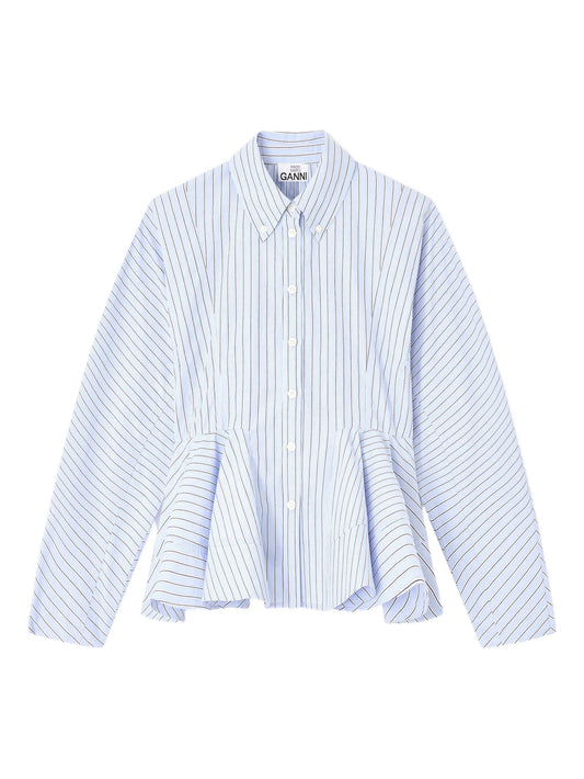 stripe peplum cotton shirt
