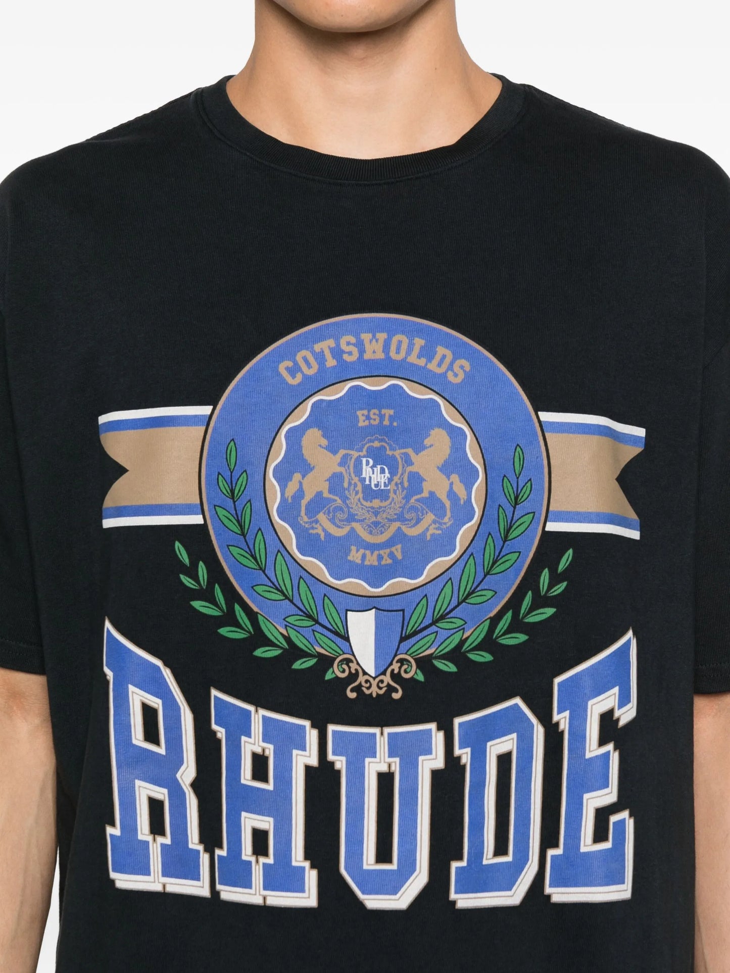 crest-print cotton T-shirt