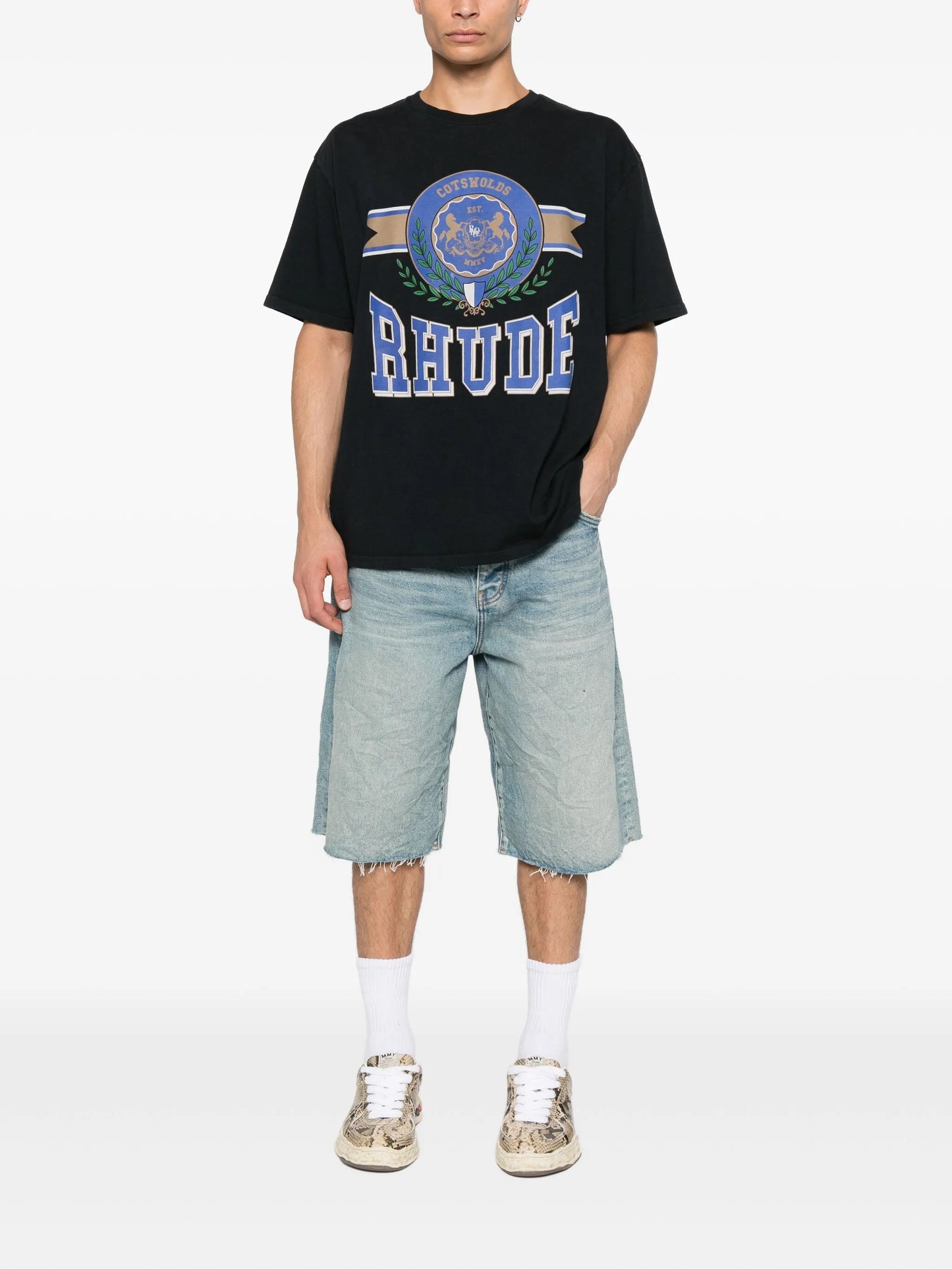 crest-print cotton T-shirt