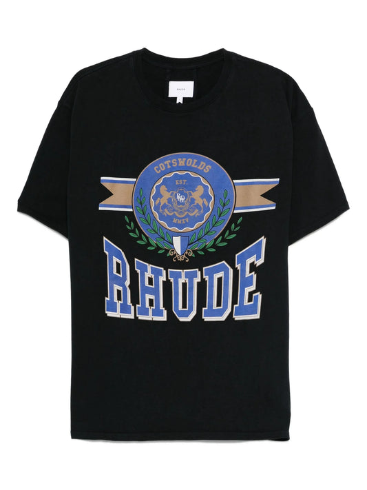 crest-print cotton T-shirt