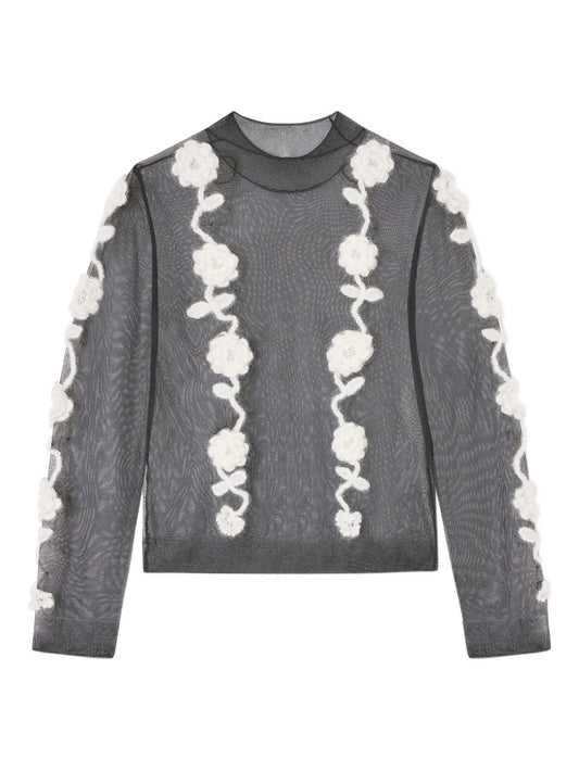 crochet-flowers mesh top
