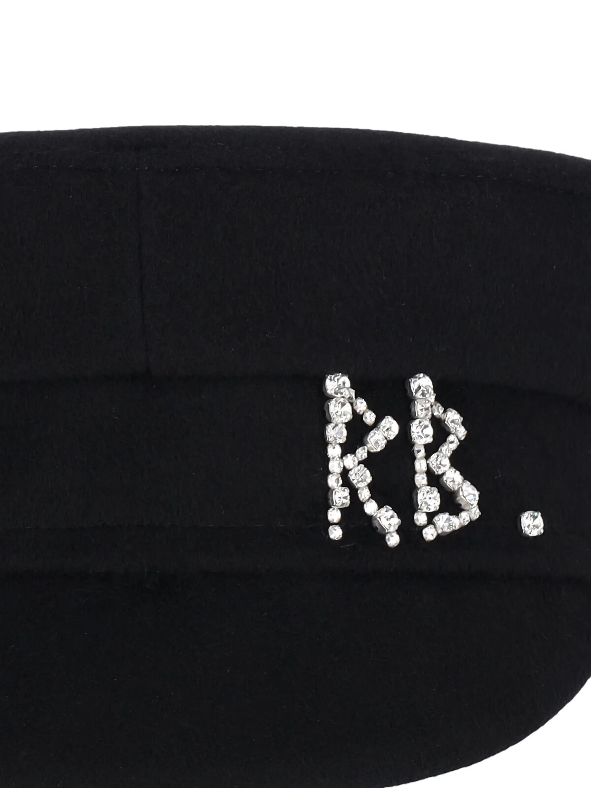 baker-boy rhinestone-embellished hat