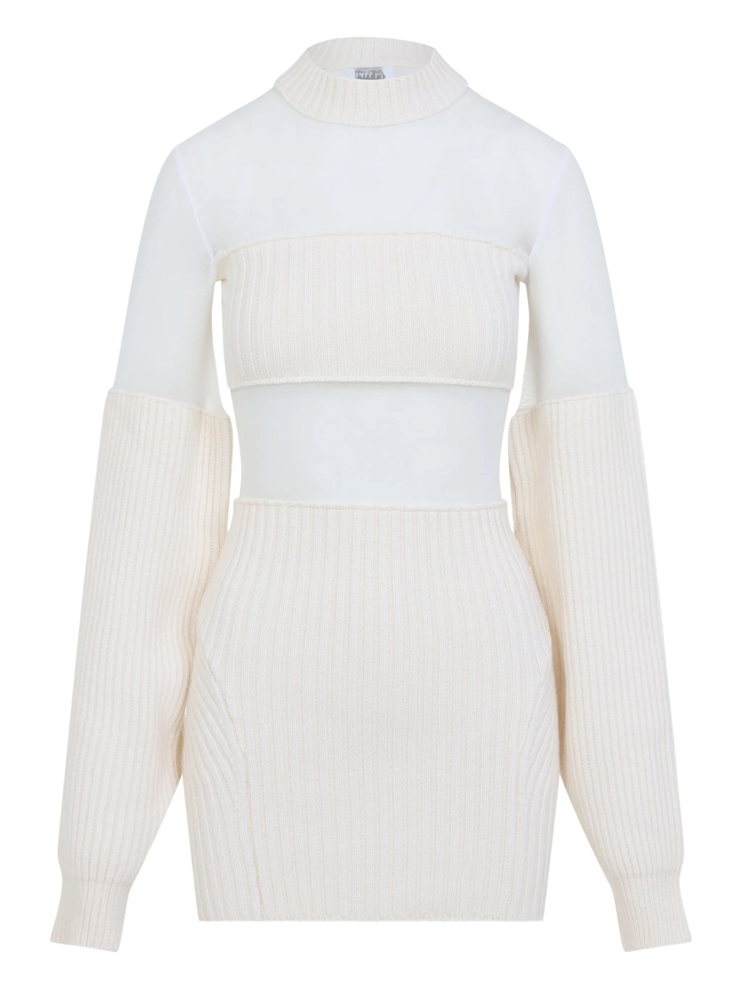 wool short with mesh details dress