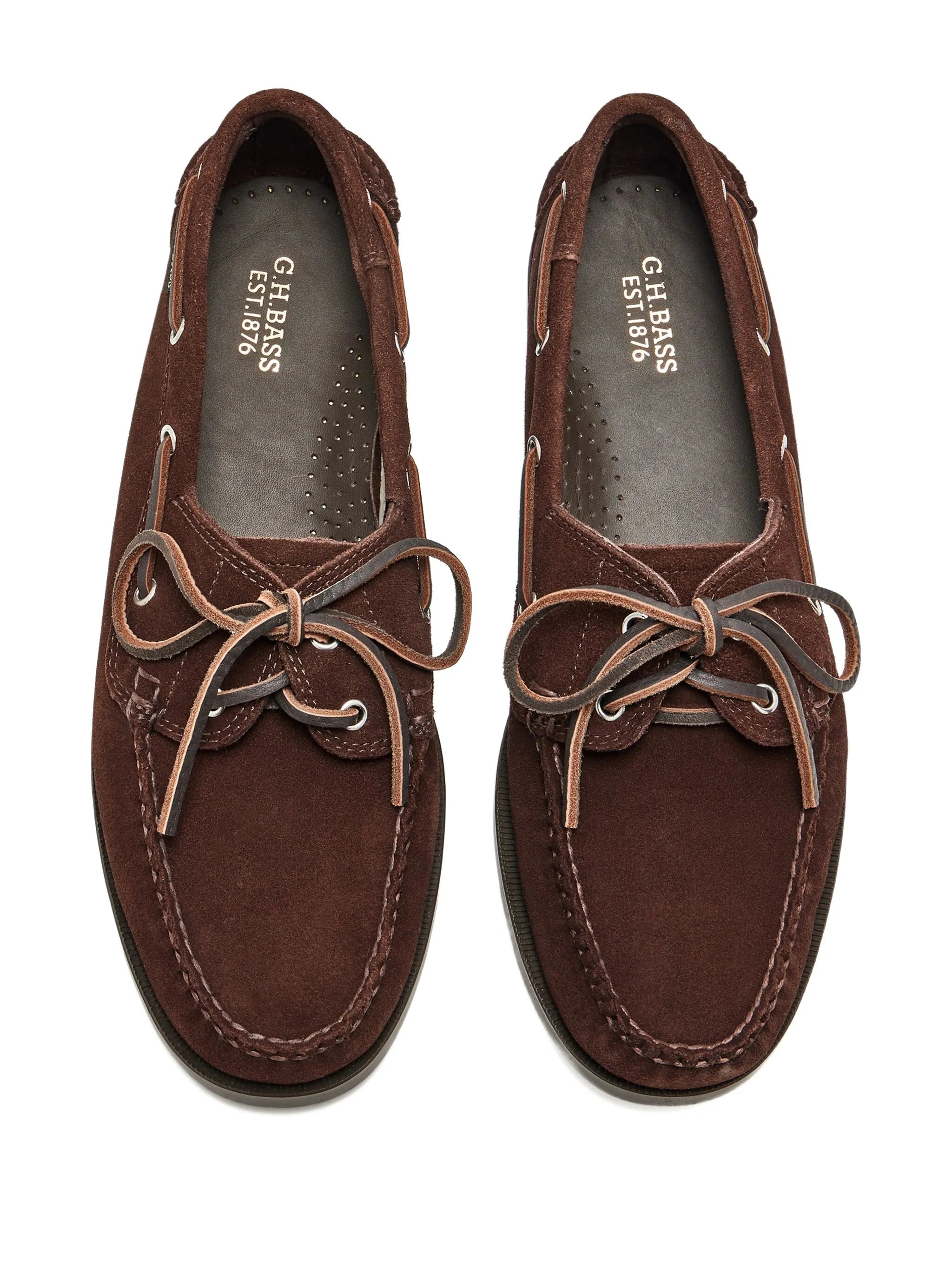 suede leather lace-up boat shoes