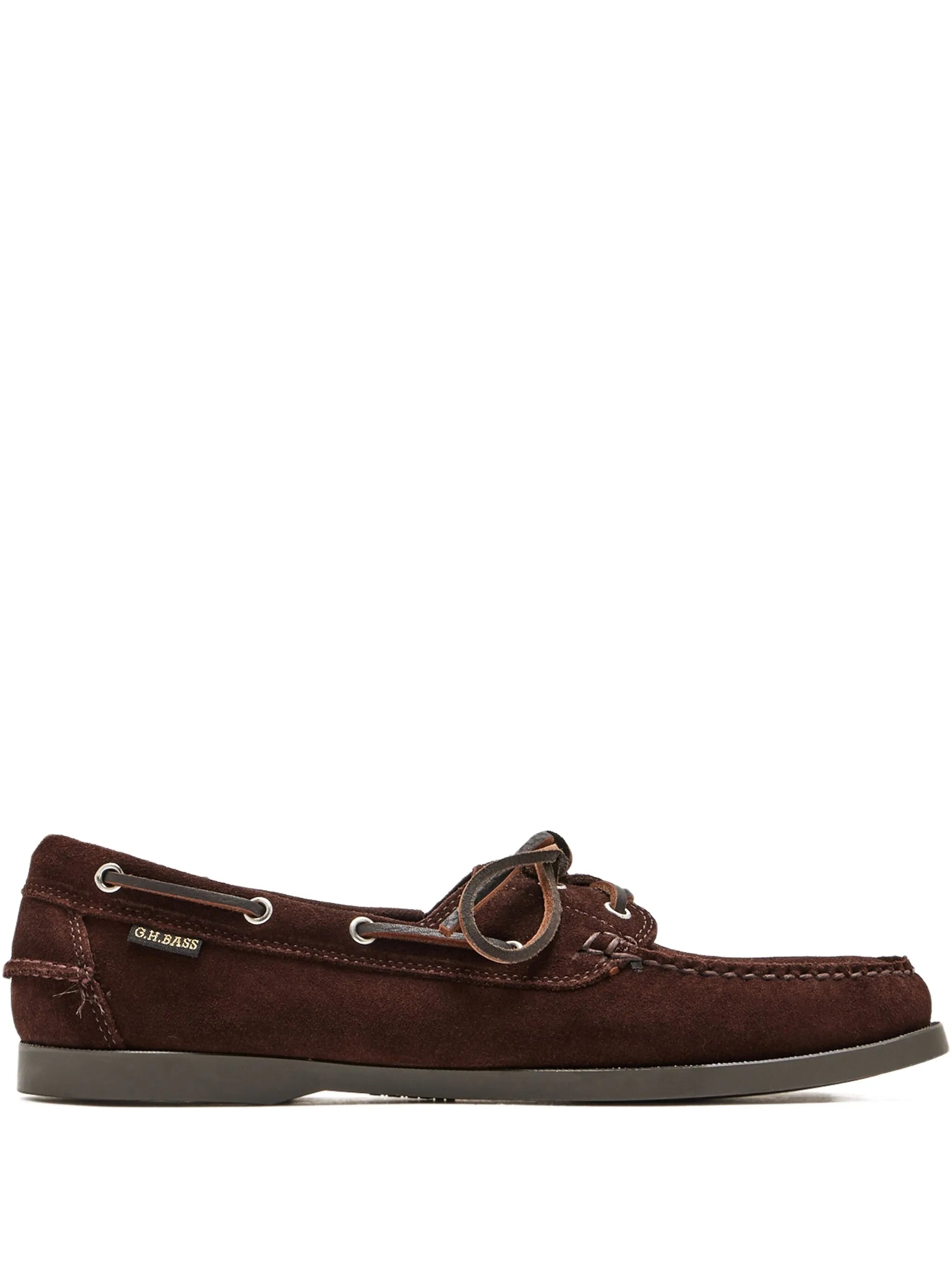 suede leather lace-up boat shoes