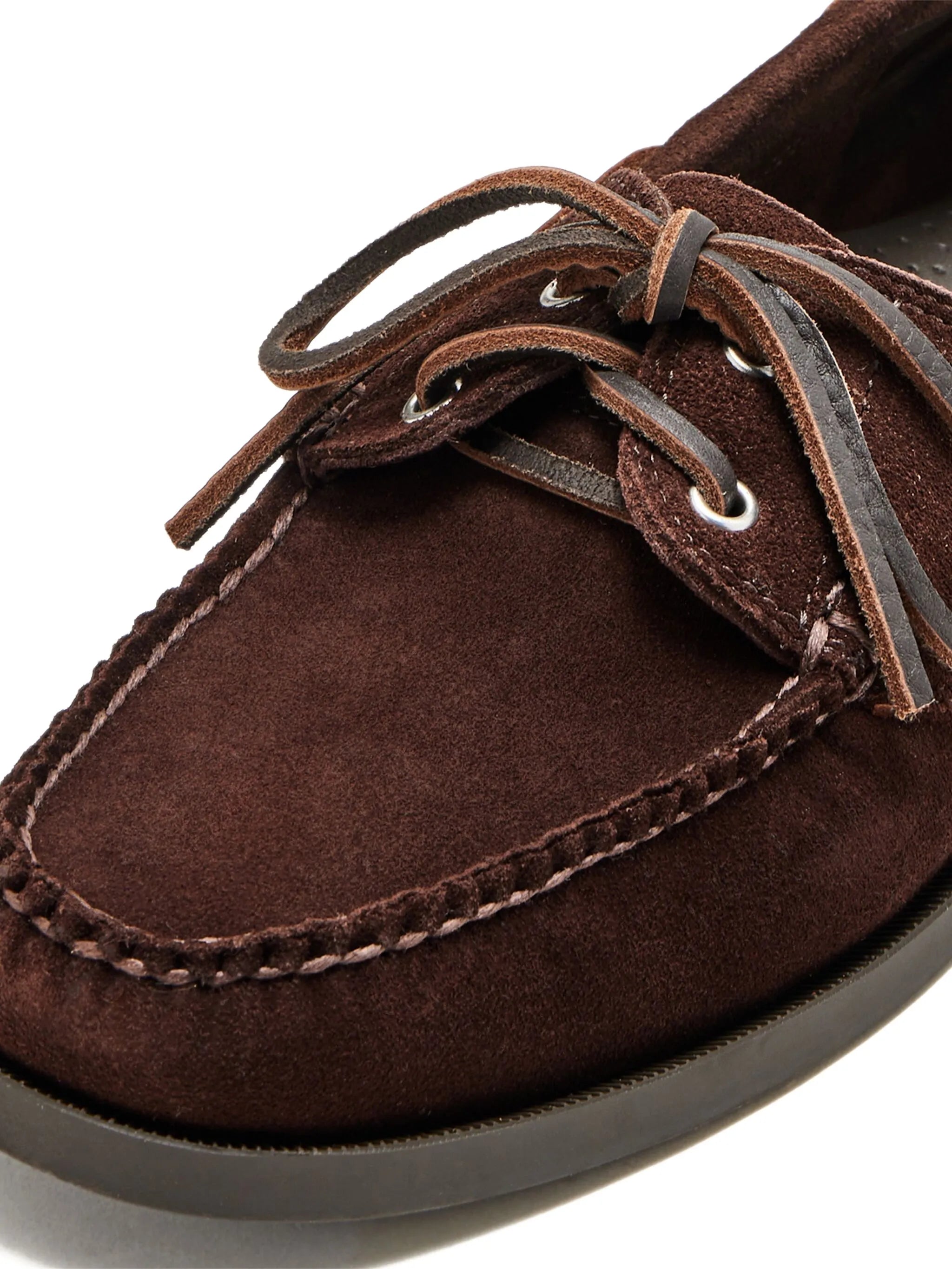 suede leather lace-up boat shoes