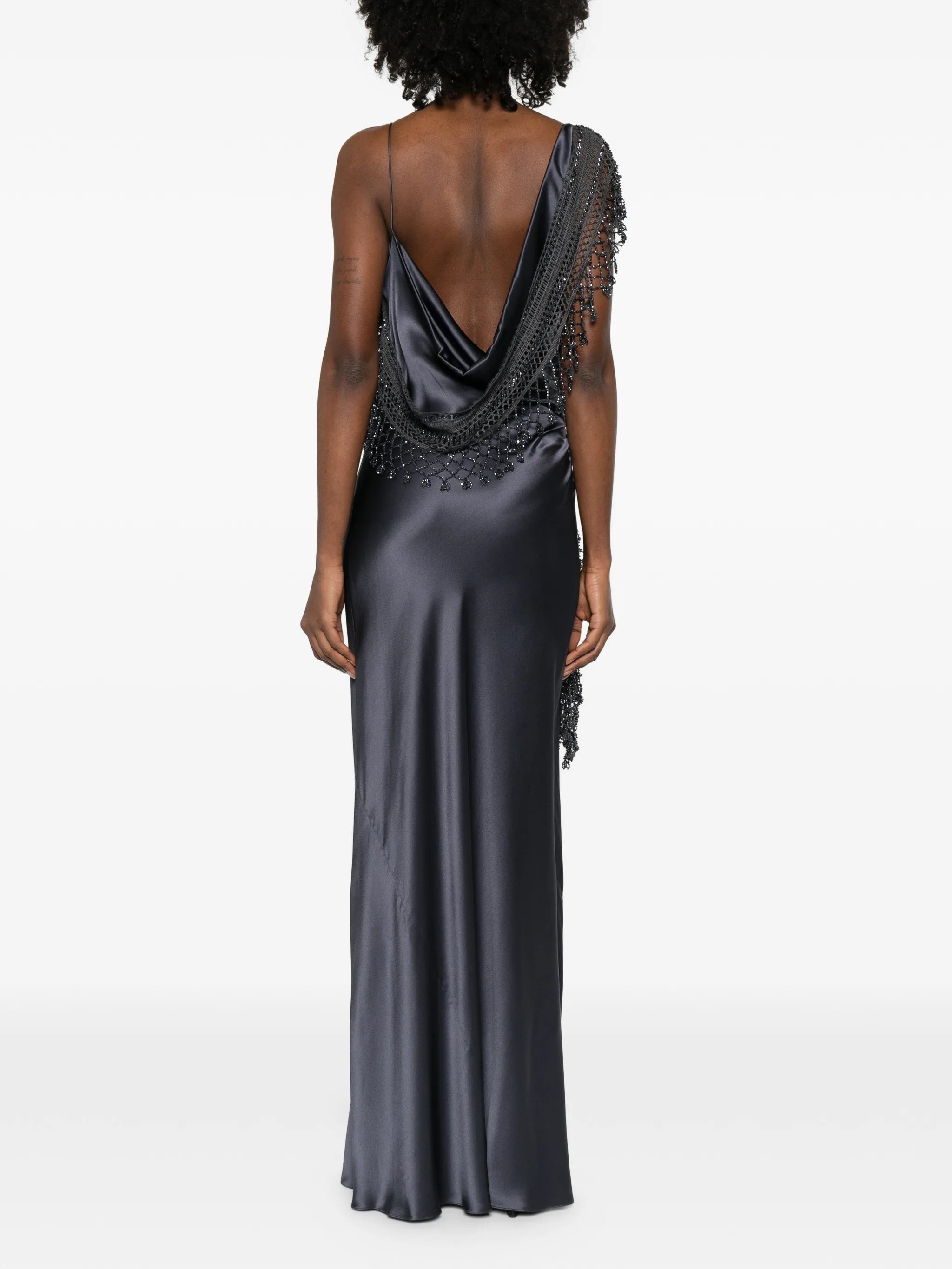 droplet bead crochet maxi dress