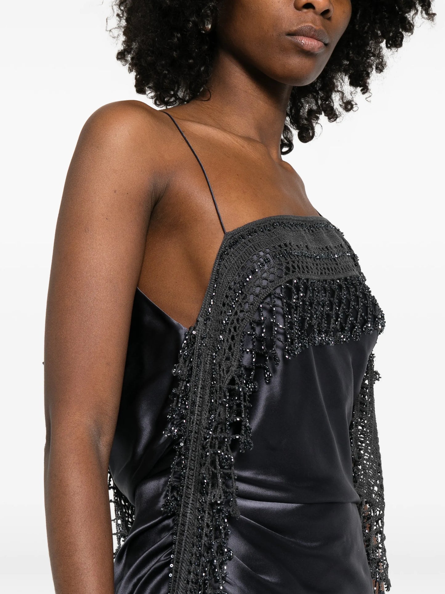 droplet bead crochet maxi dress