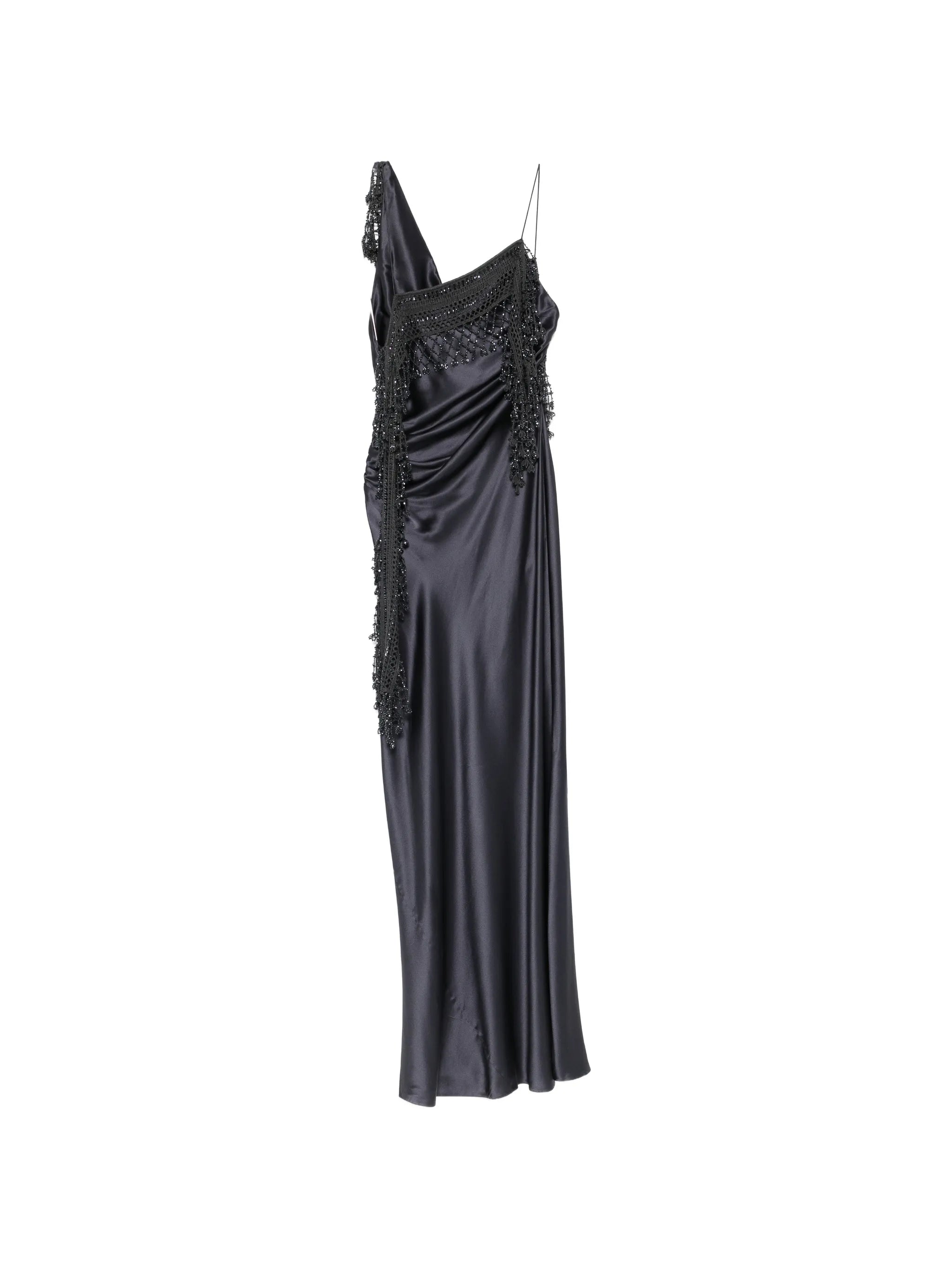 droplet bead crochet maxi dress