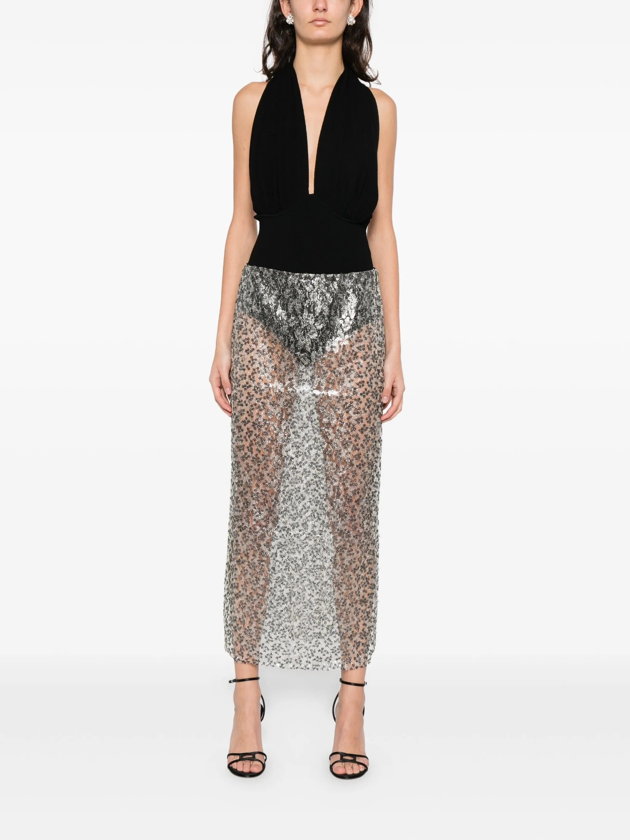 sequinned midi skirt