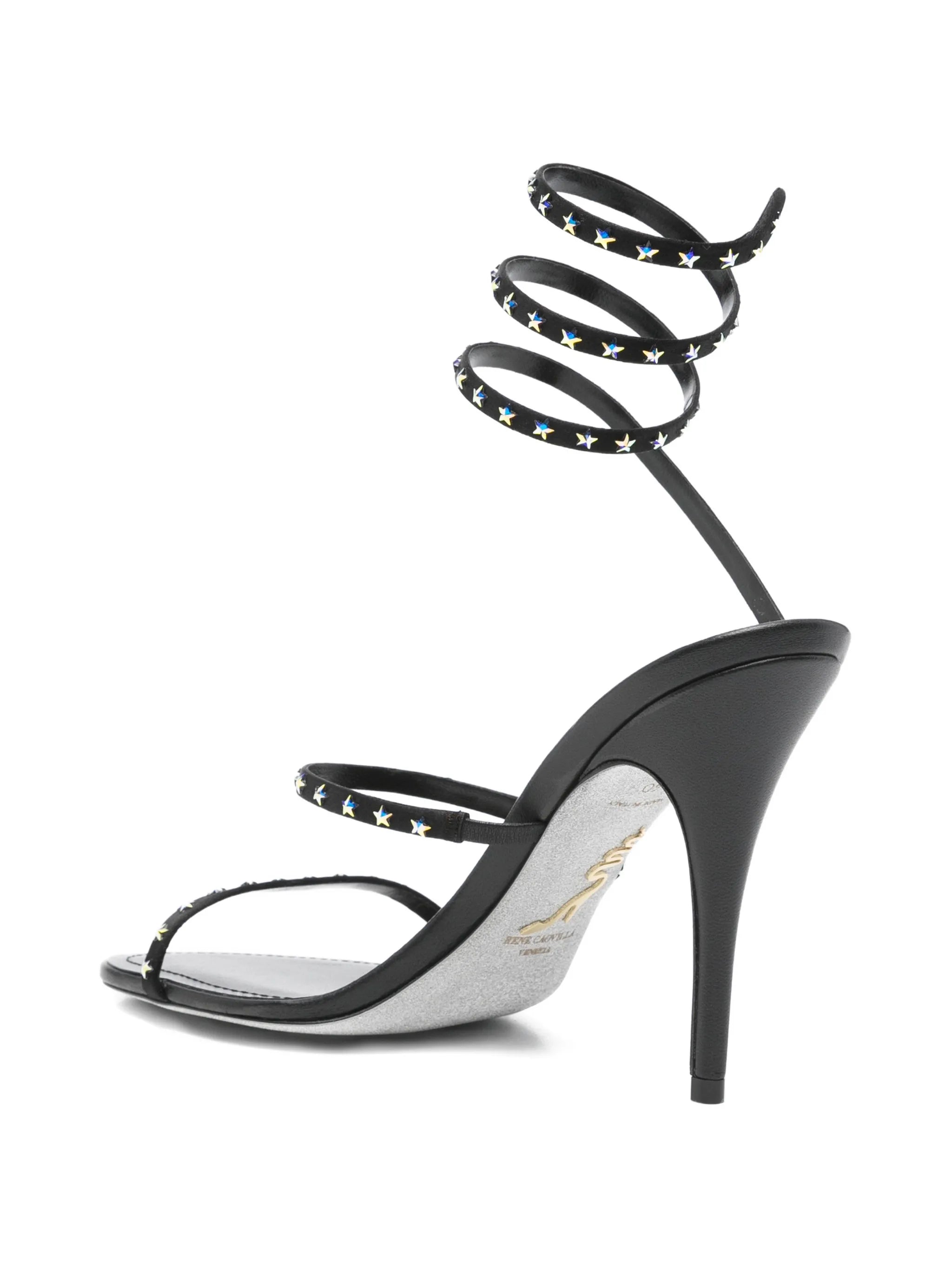 Cleo star-studded ankle-wrap sandals