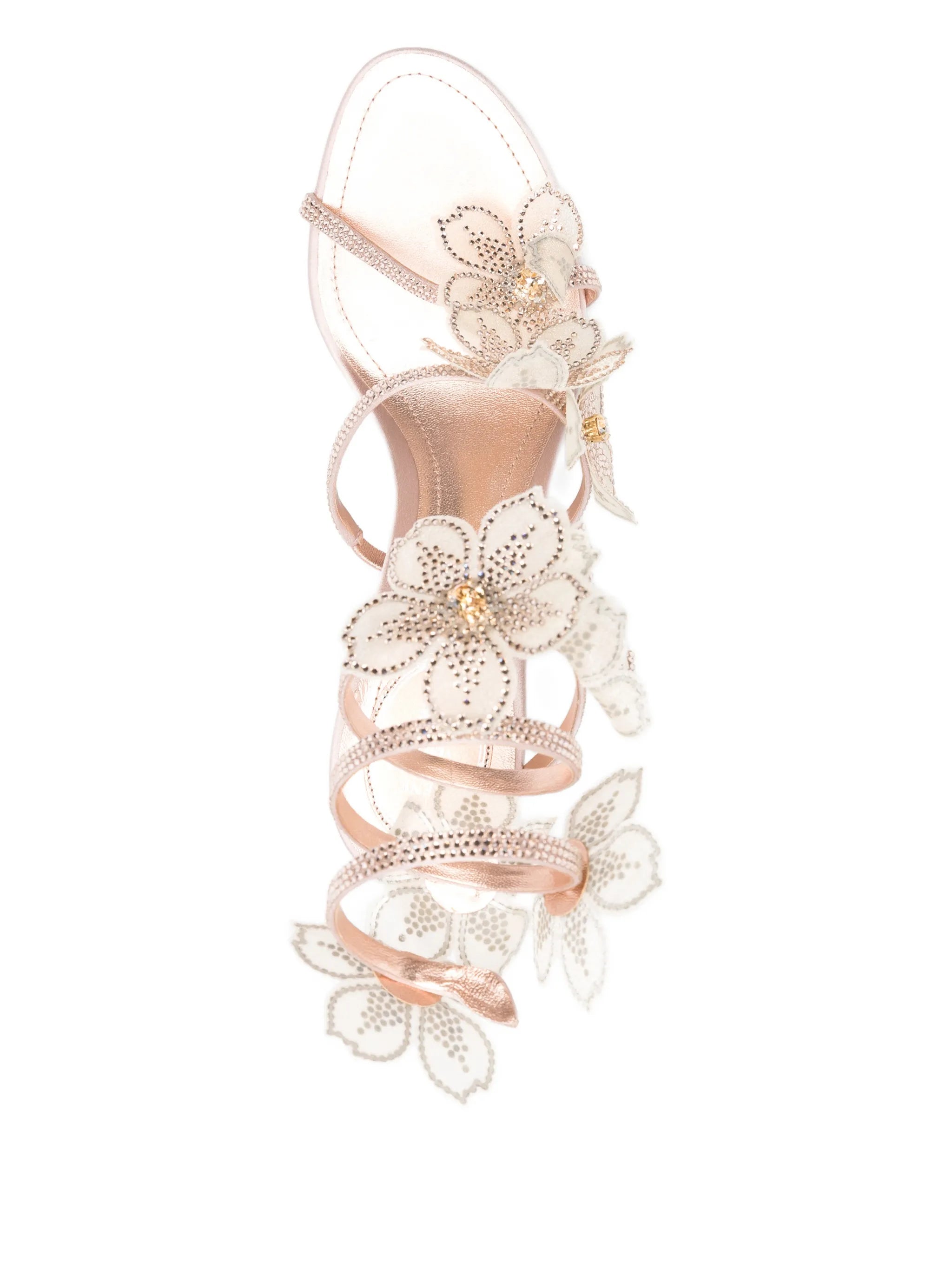 Floriane flowers strass embellished heeled sandals