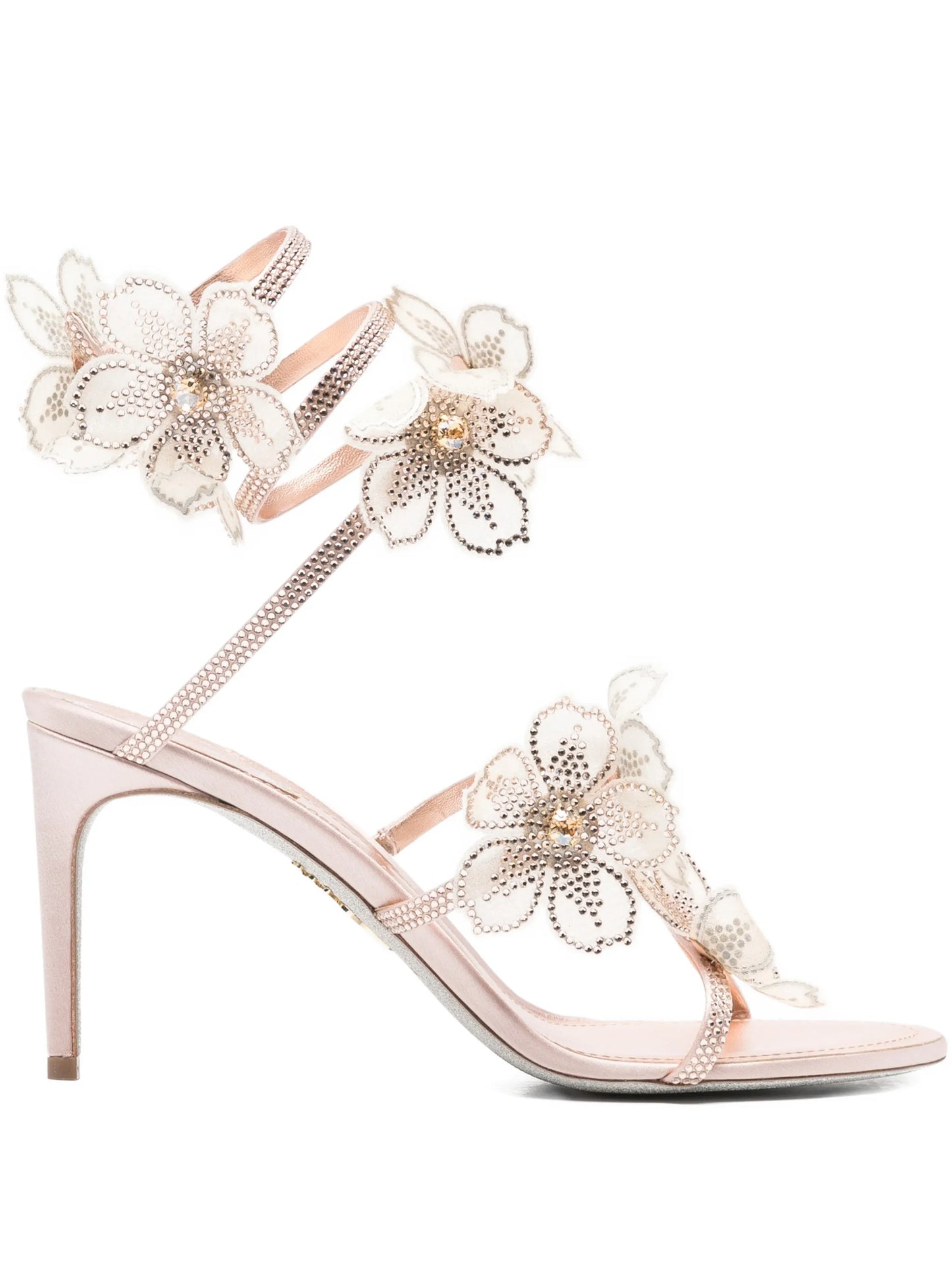 Floriane flowers strass embellished heeled sandals